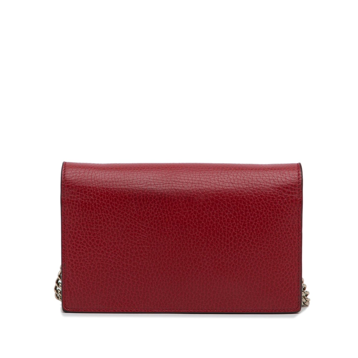 Gucci Dollar Interlocking G Wallet on Calf Red Chain Crossbody Bag Shg Eko1Ks
