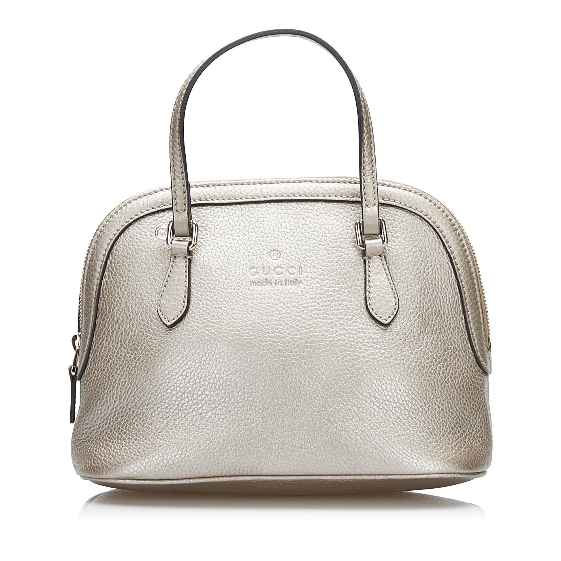 Gucci Dome SHG-HpWqZi Calf Silver Satchel Bag