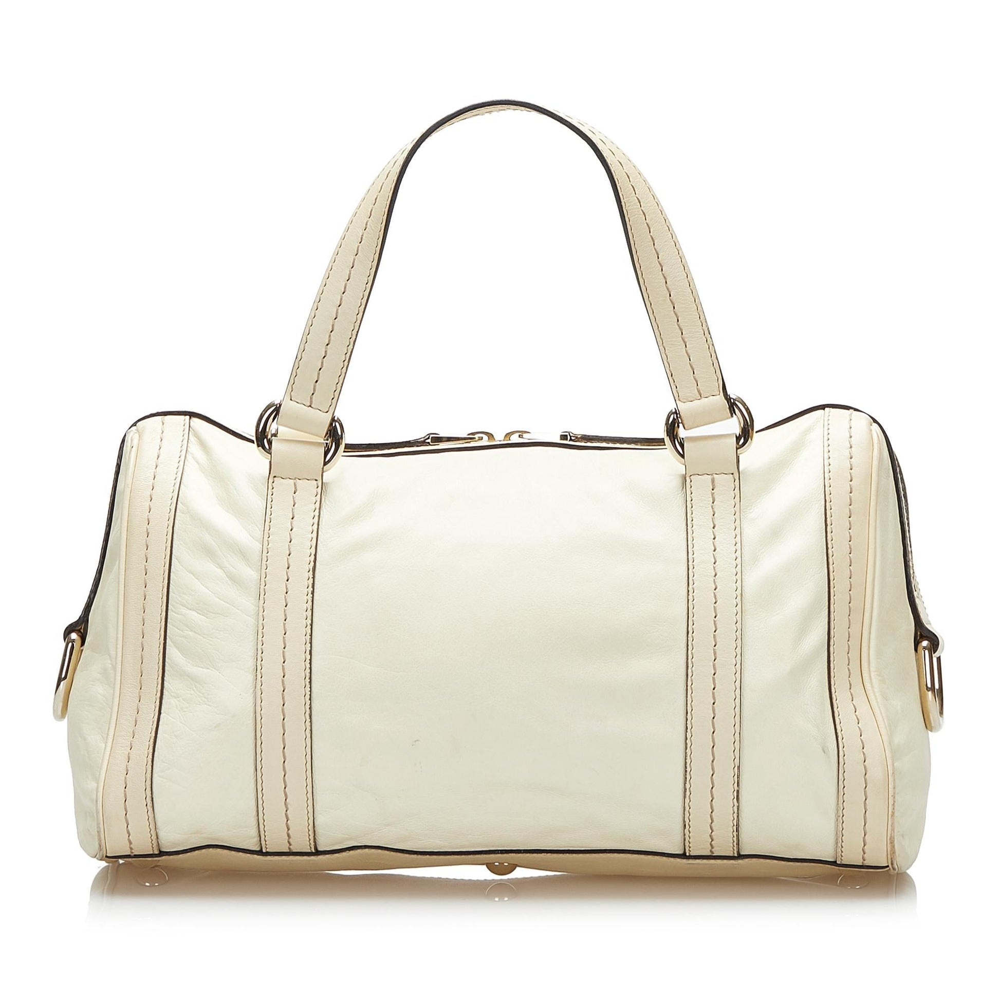 Gucci Duchessa Boston SHG Calf White Satchel Bag