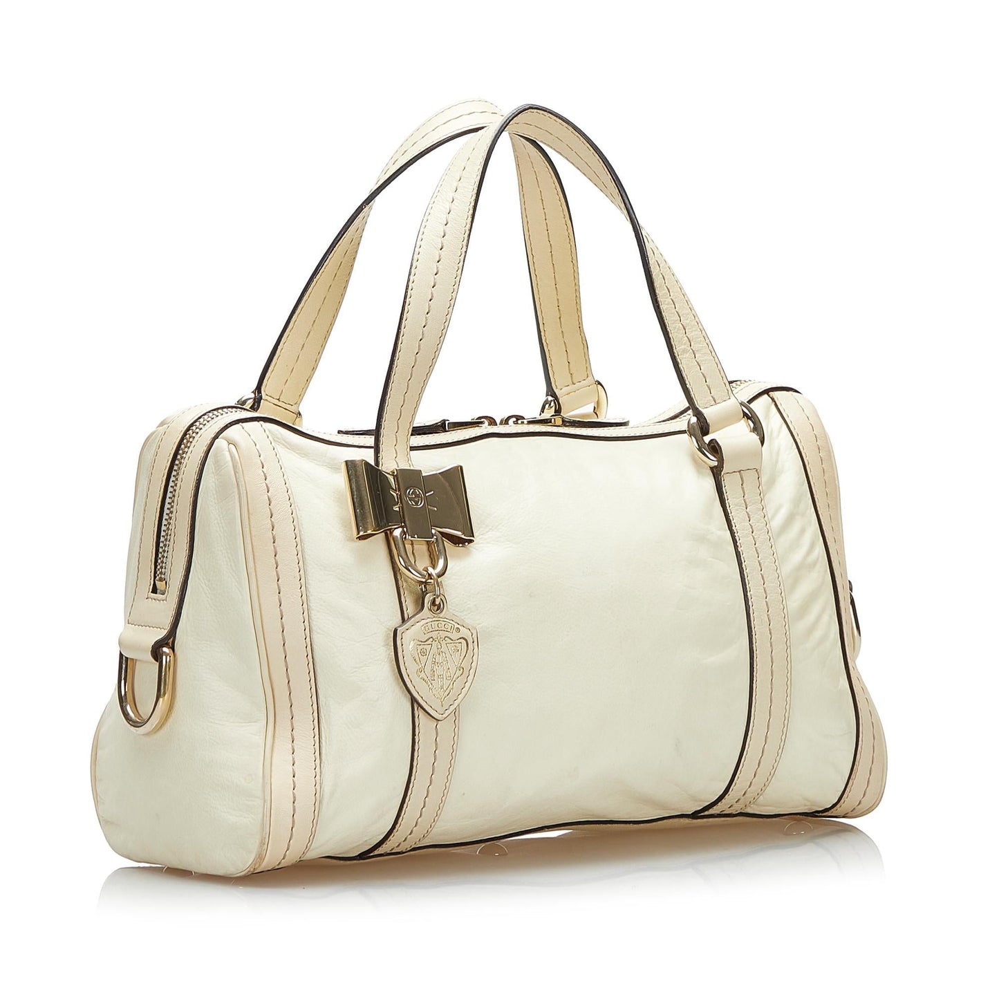 Gucci Duchessa Boston SHG Calf White Satchel Bag