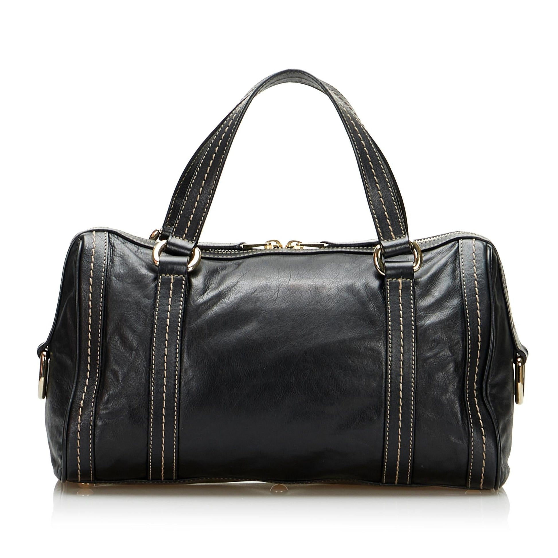 Gucci Duchessa Boston SHG-wyOzmW Calf Black Satchel Bag