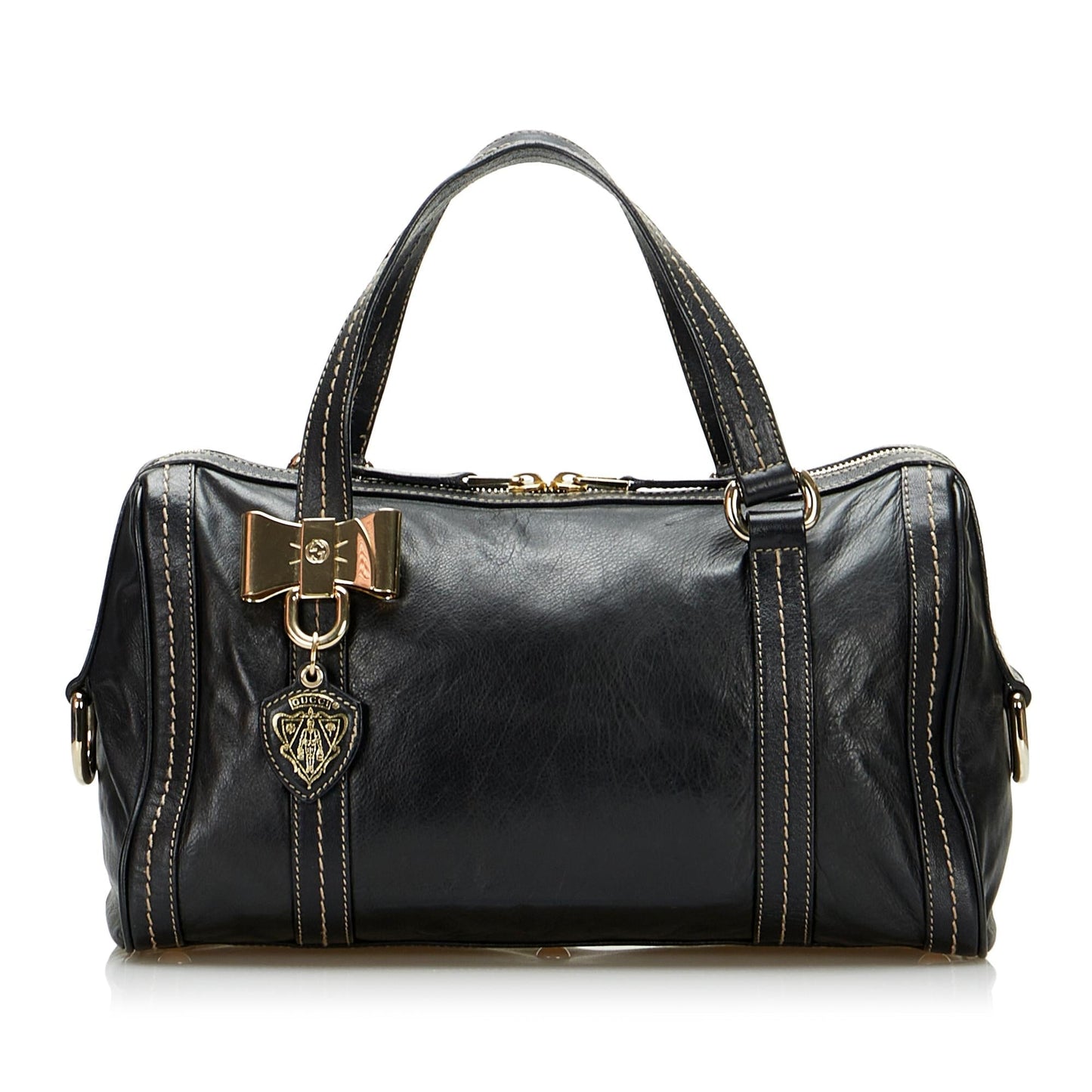 Gucci Duchessa Boston SHG-wyOzmW Calf Black Satchel Bag