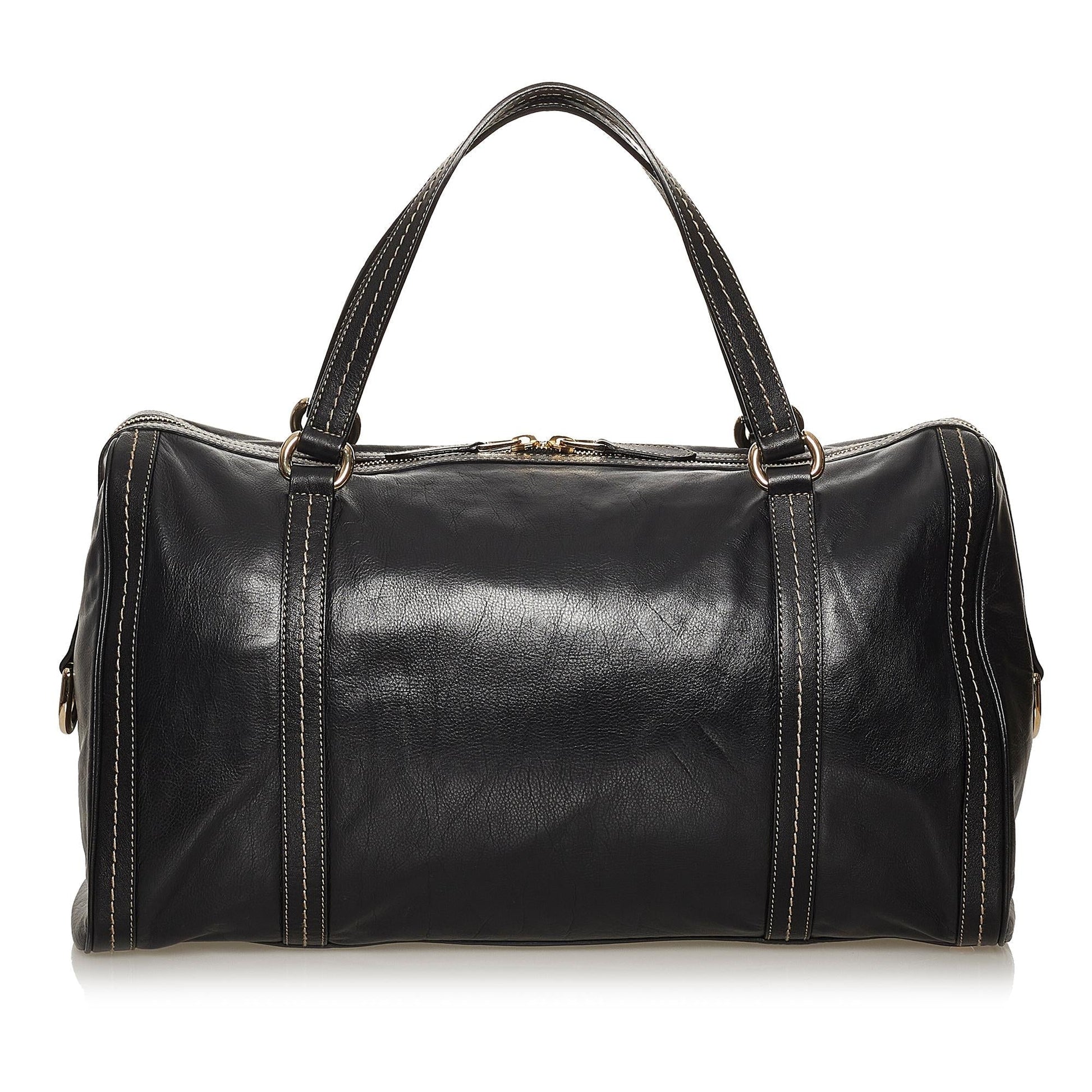 Gucci Duchessa Boston SHG Leather Calf Black Satchel Bag