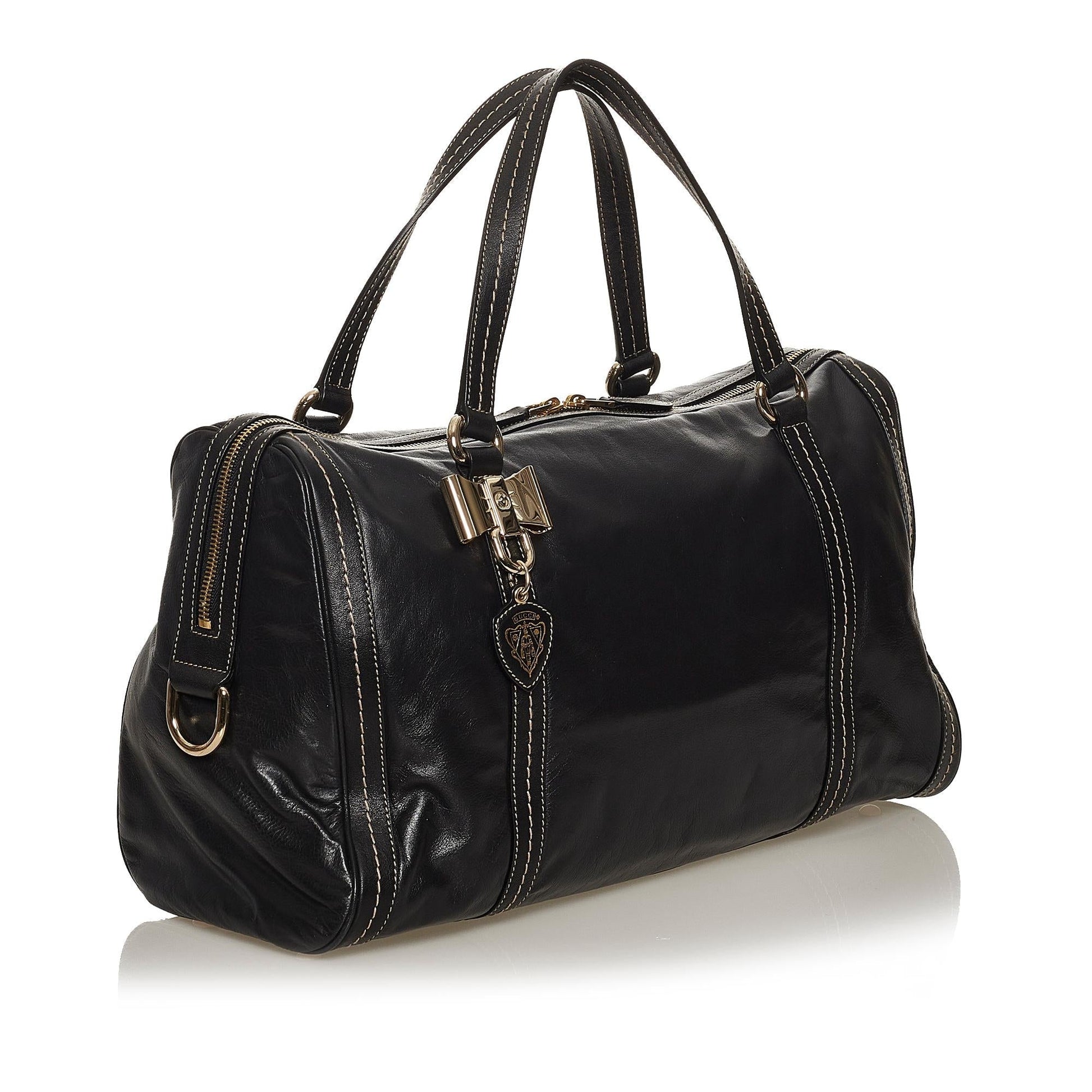 Gucci Duchessa Boston SHG-2FBg0A Leather Calf Black Satchel Bag