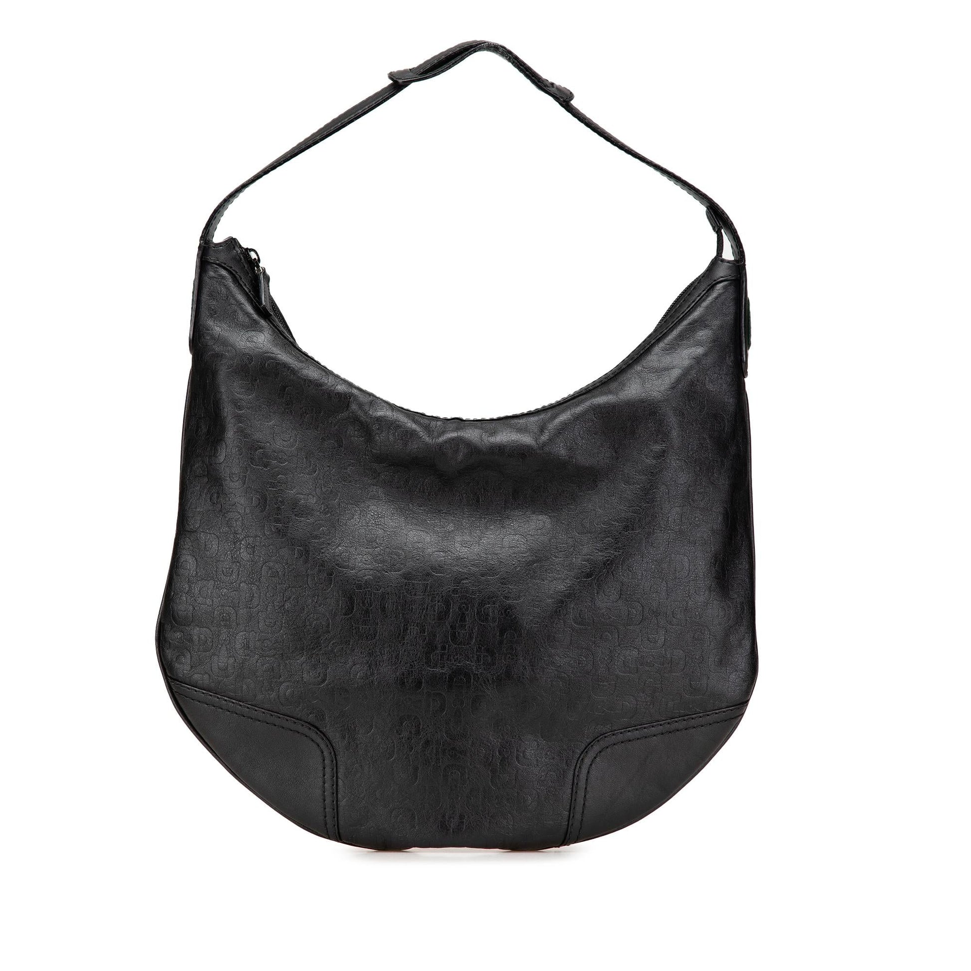 Gucci Embossed Horsebit Princy Leather Calf Black Shoulder Bag