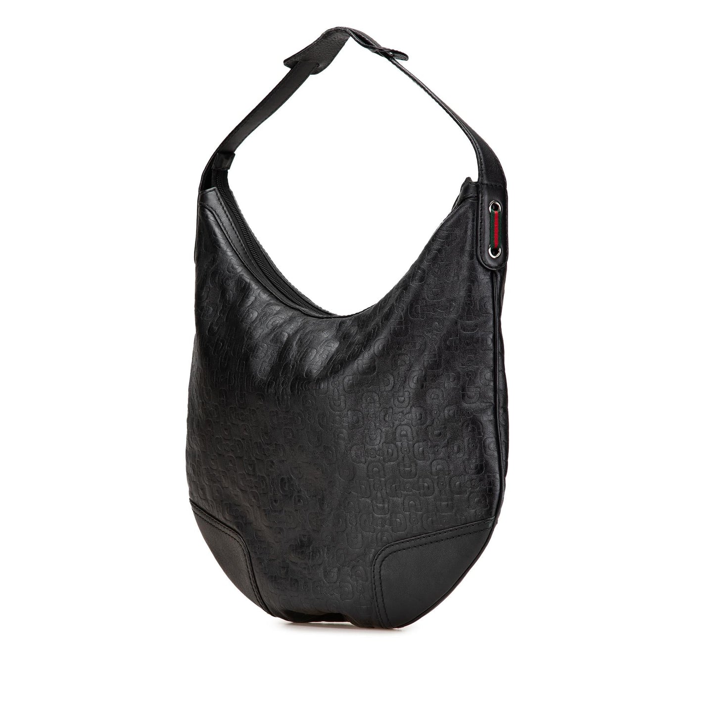 Gucci Embossed Horsebit Princy Leather Calf Black Shoulder Bag