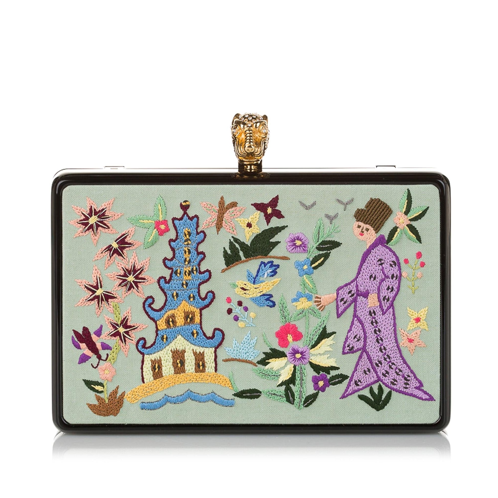 Gucci Embroidered Broadway SHG Canvas White Crossbody Bag