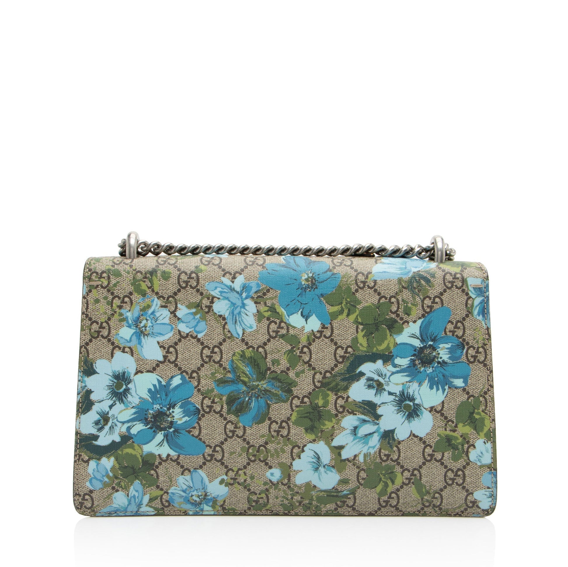 Gucci GG Supreme Blooms Embroidered Dionysus Canvas Suede Beige Small Shoulder Bag