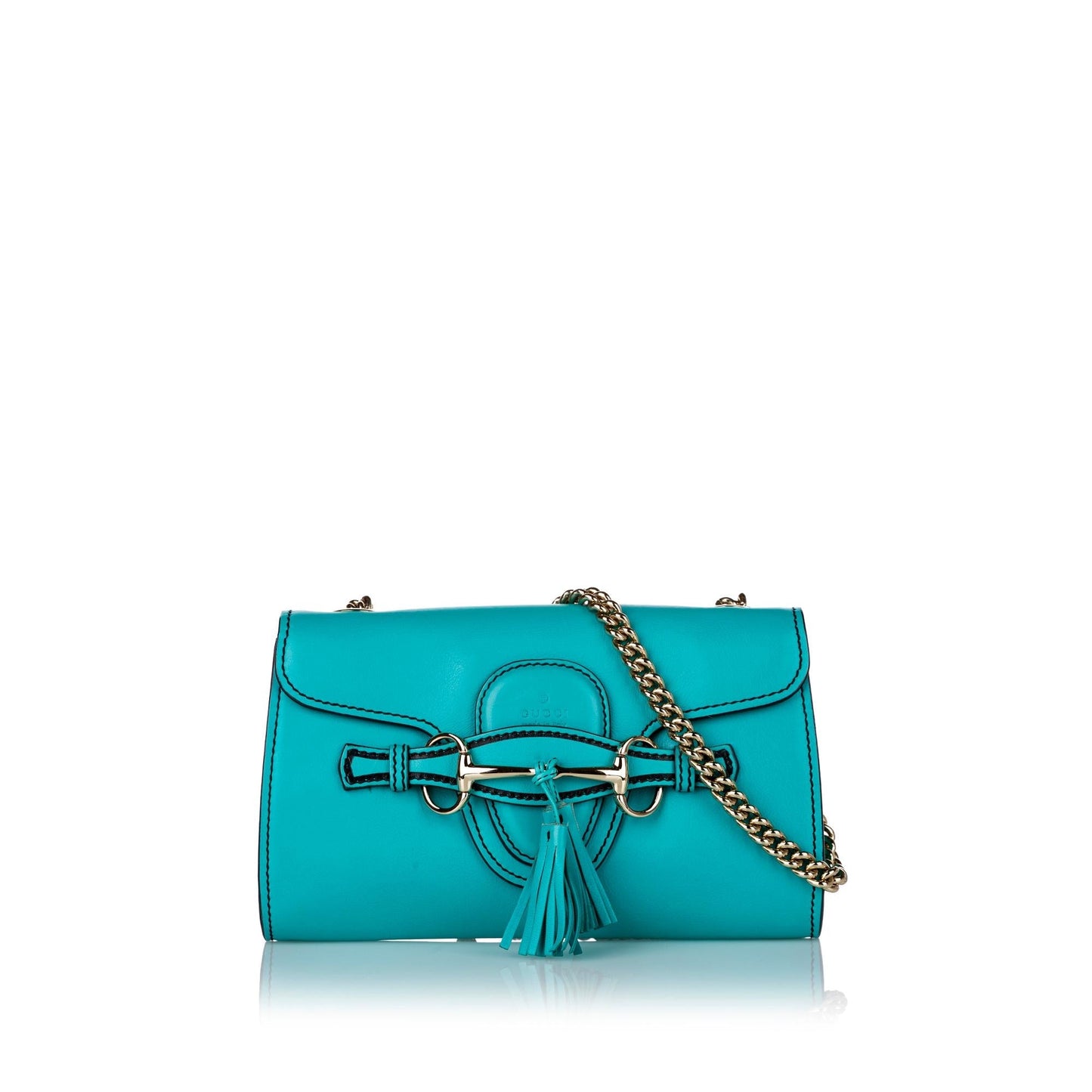 Gucci Emily SHG Leather Calf Blue Crossbody Bag