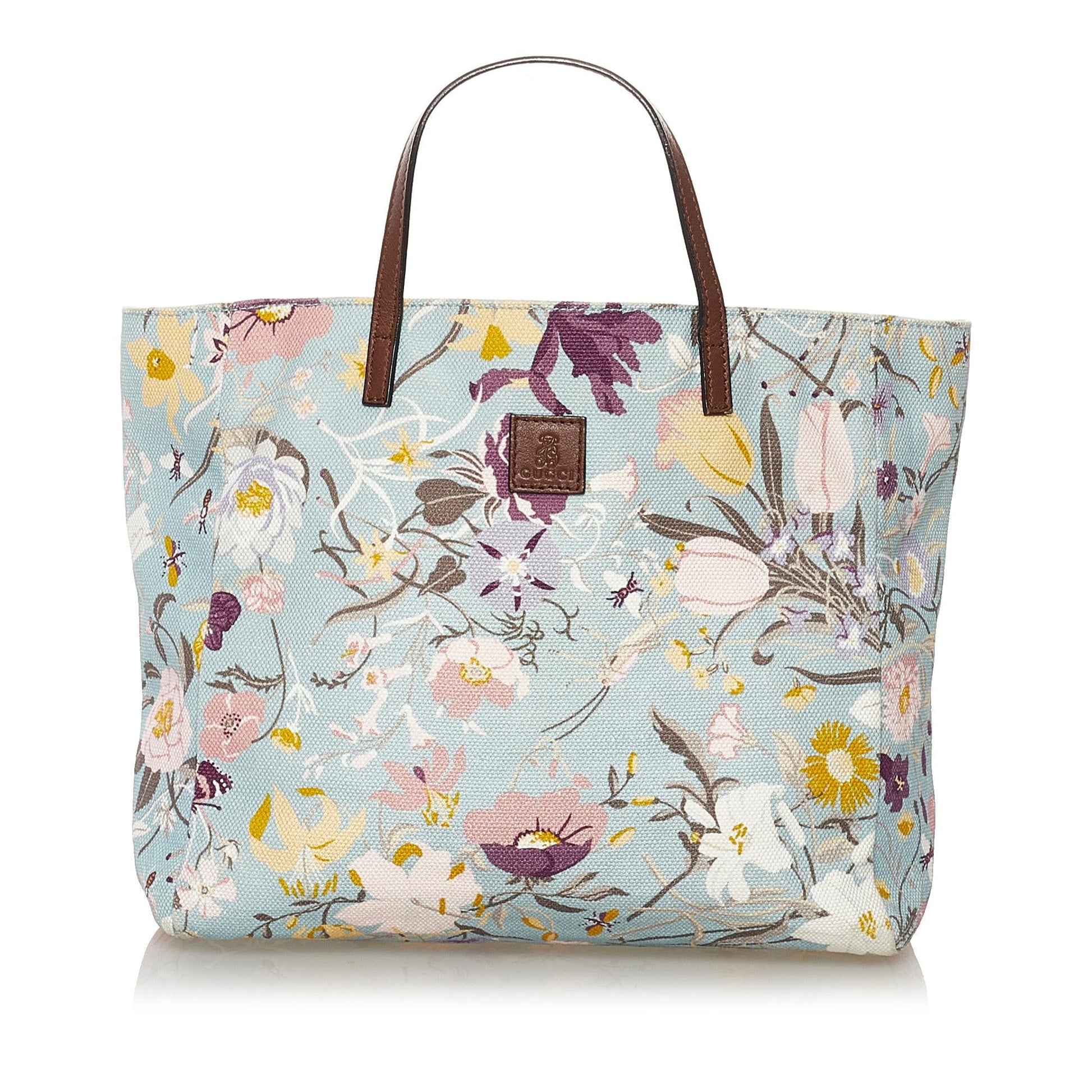 Gucci Flora SHG Canvas Blue Tote Bag