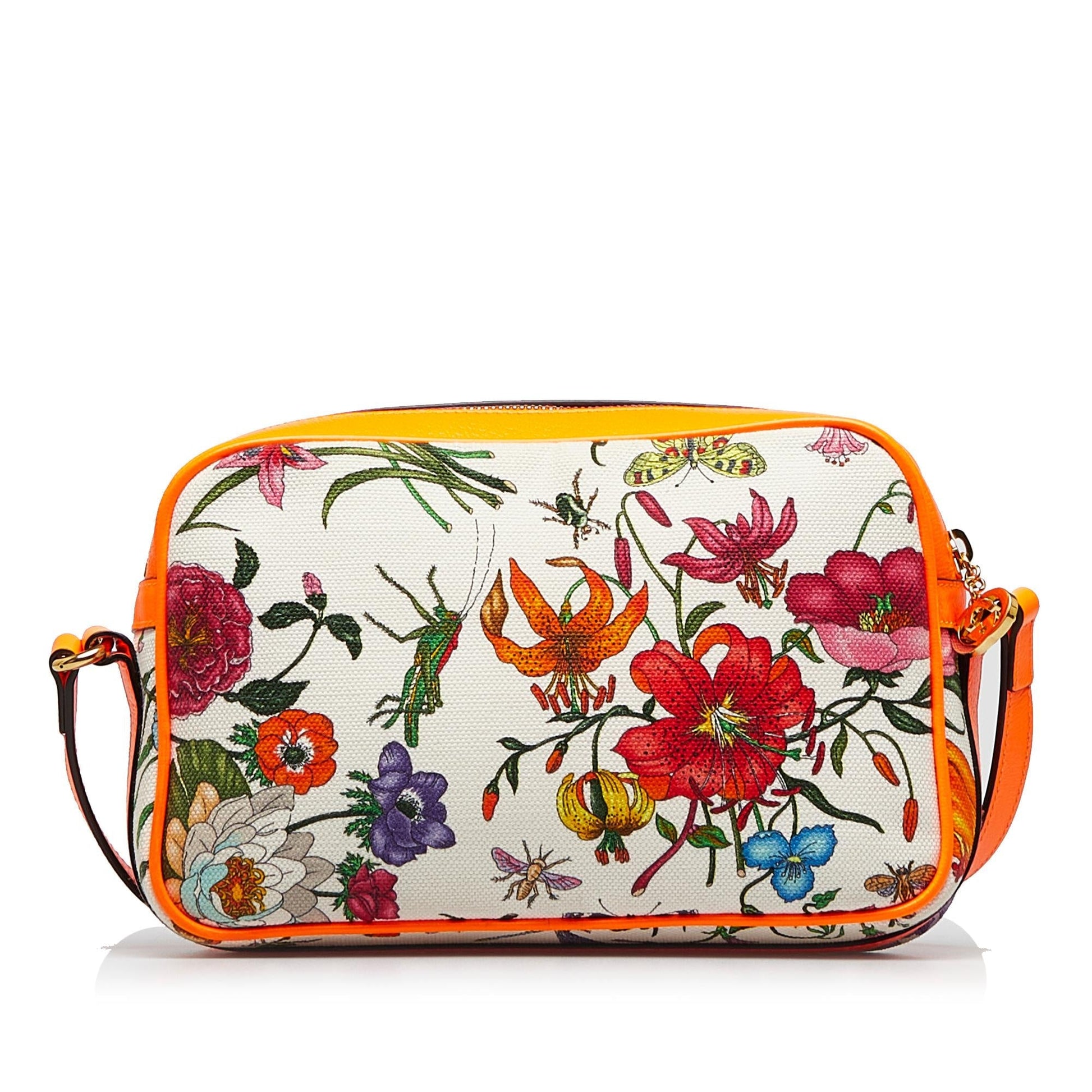 Gucci Flora SHG-myraFL Canvas Calf White Crossbody Bag