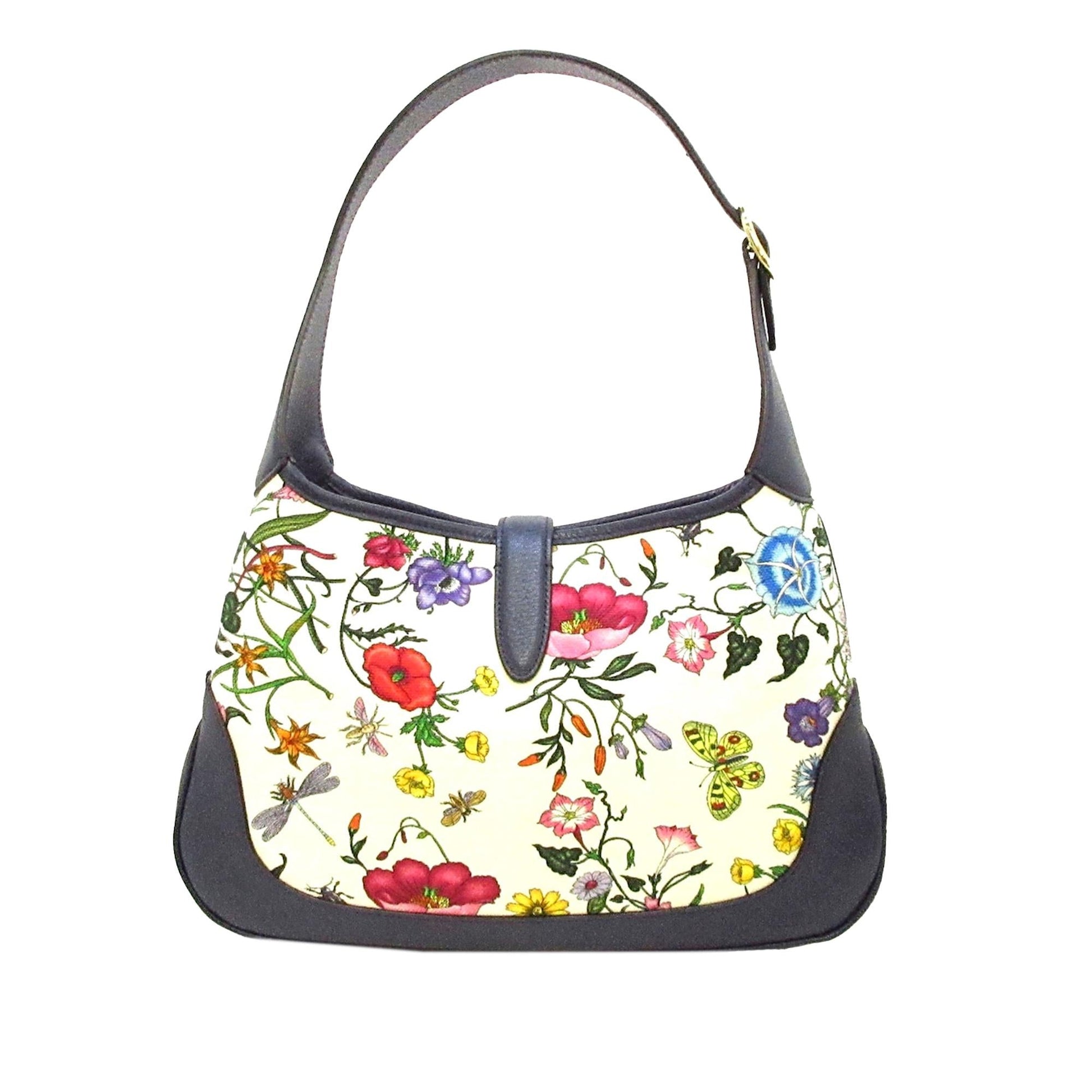Gucci Flora Jackie SHG-Nafmrr Canvas White Shoulder Bag
