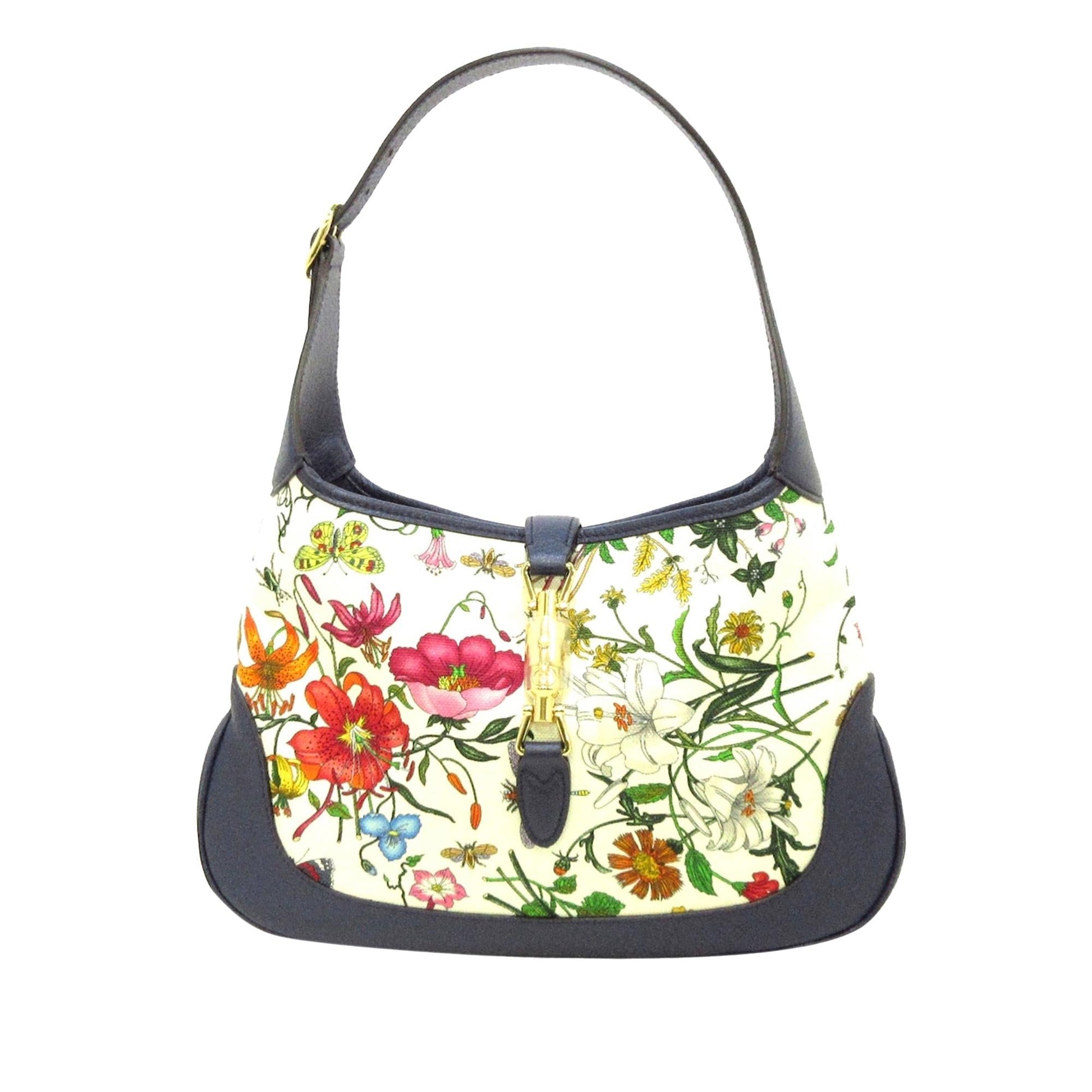 Gucci Flora Jackie SHG-Nafmrr Canvas White Shoulder Bag