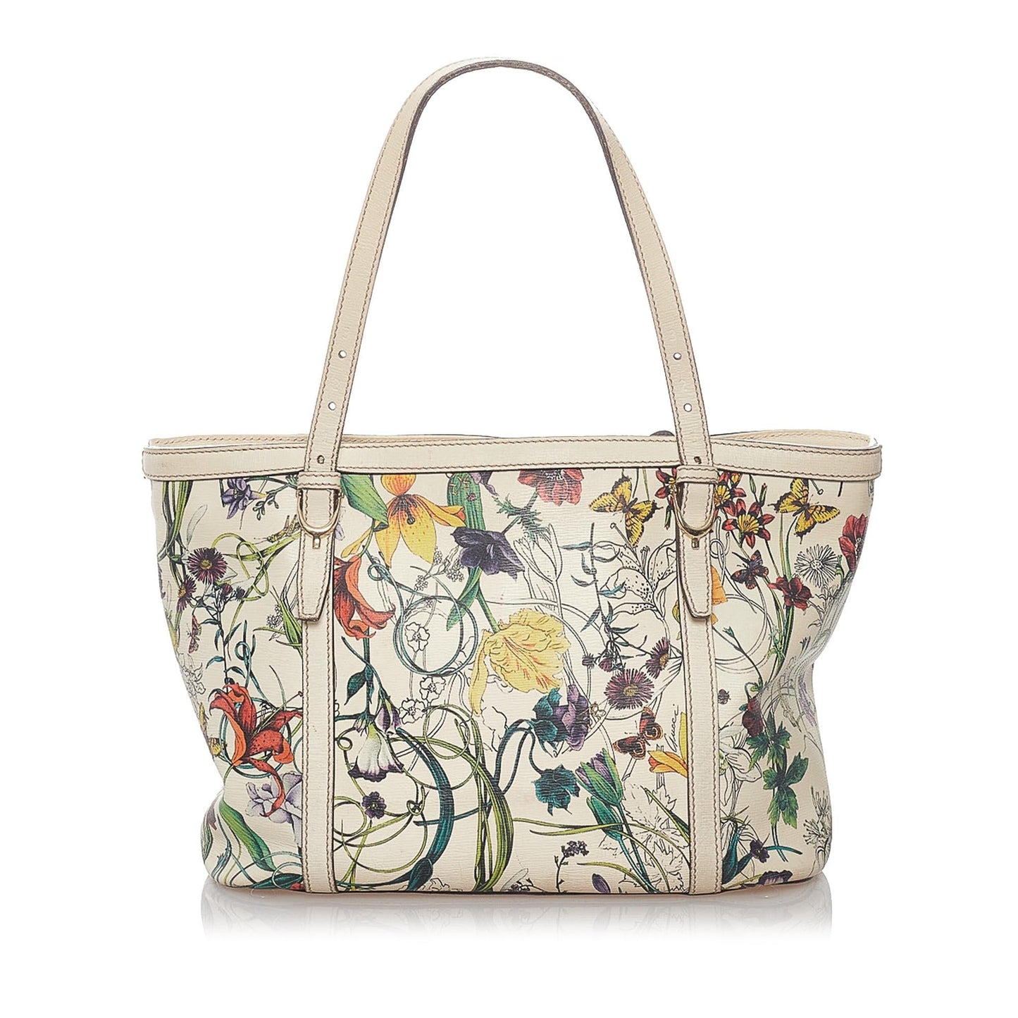 Gucci Flora Nice SHG Leather Calf White Satchel Bag