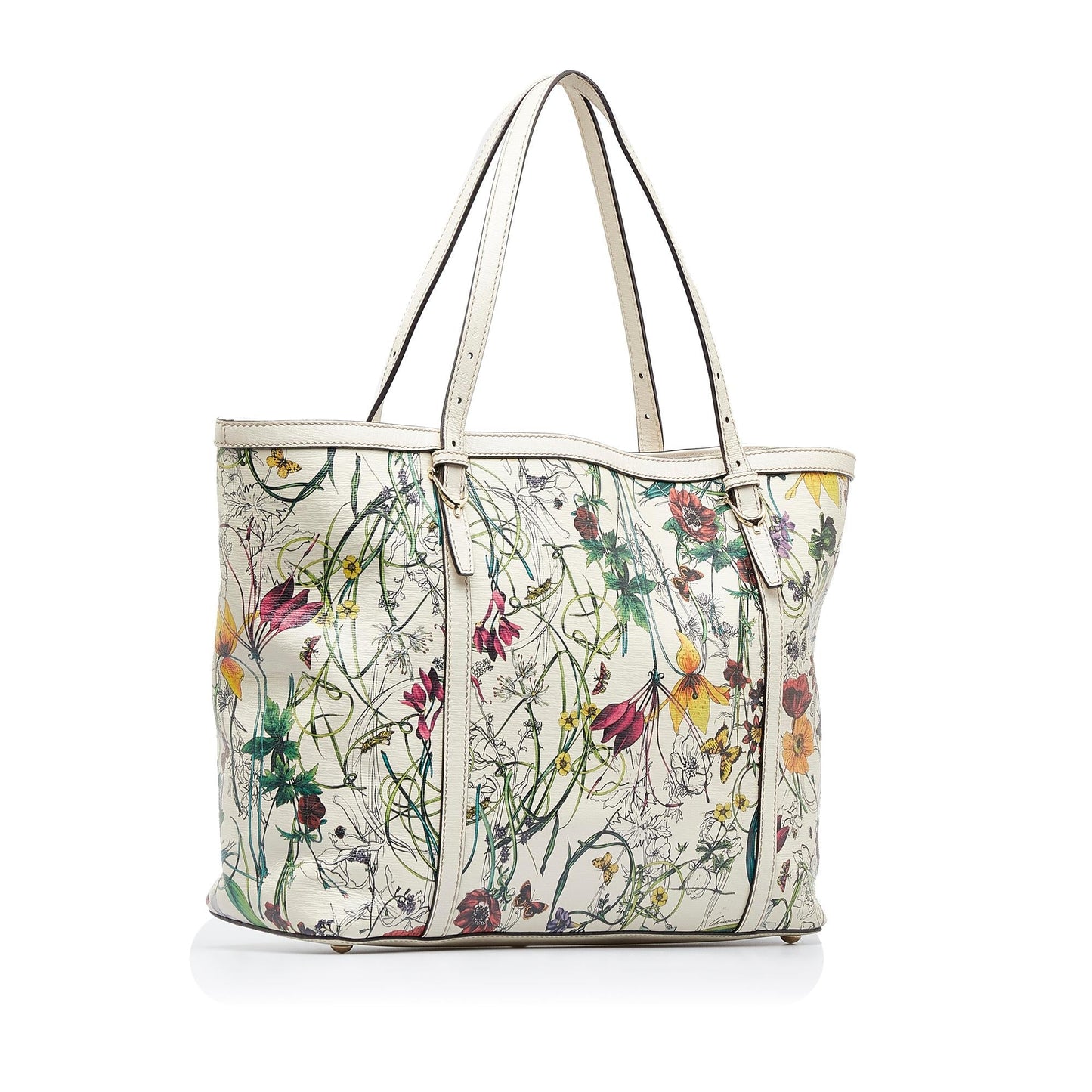 Gucci Flora Nice SHG-z0dsKx Calf White Tote Bag