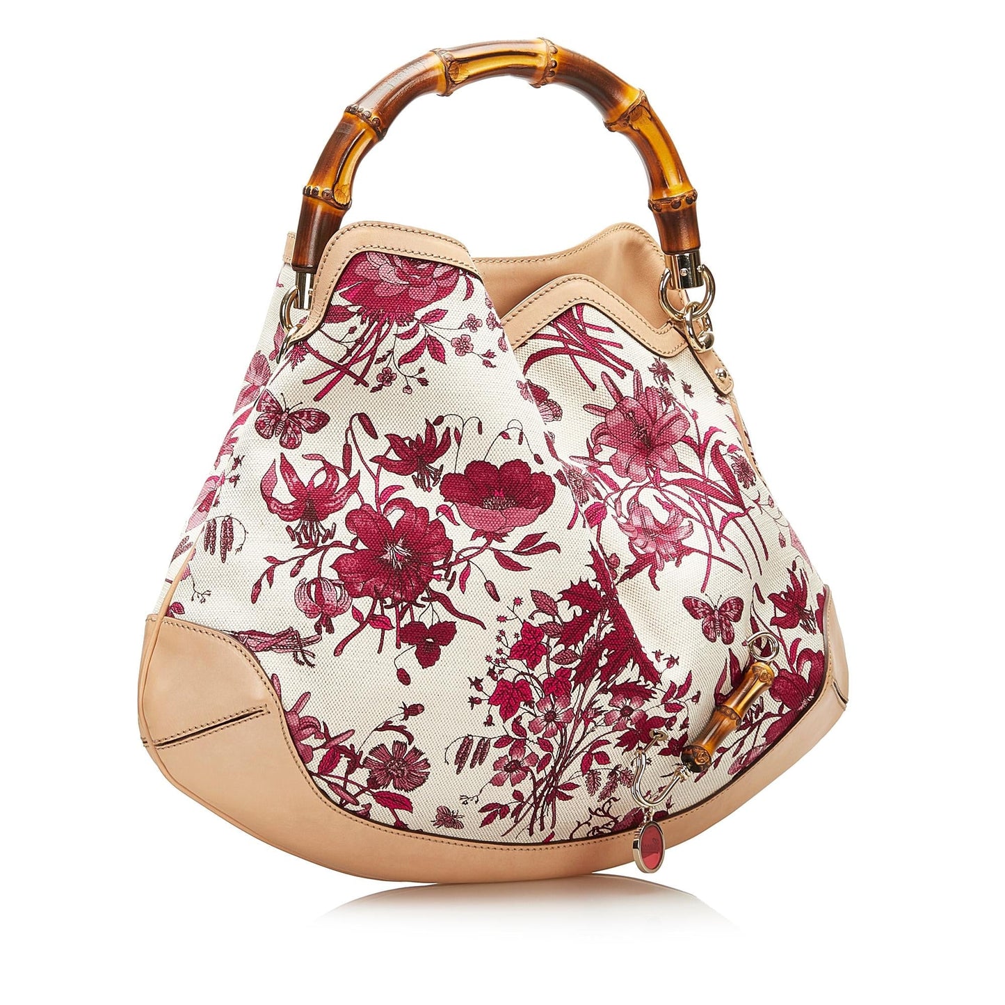 Gucci Flora Peggy SHG Canvas Brown Red Satchel Bag