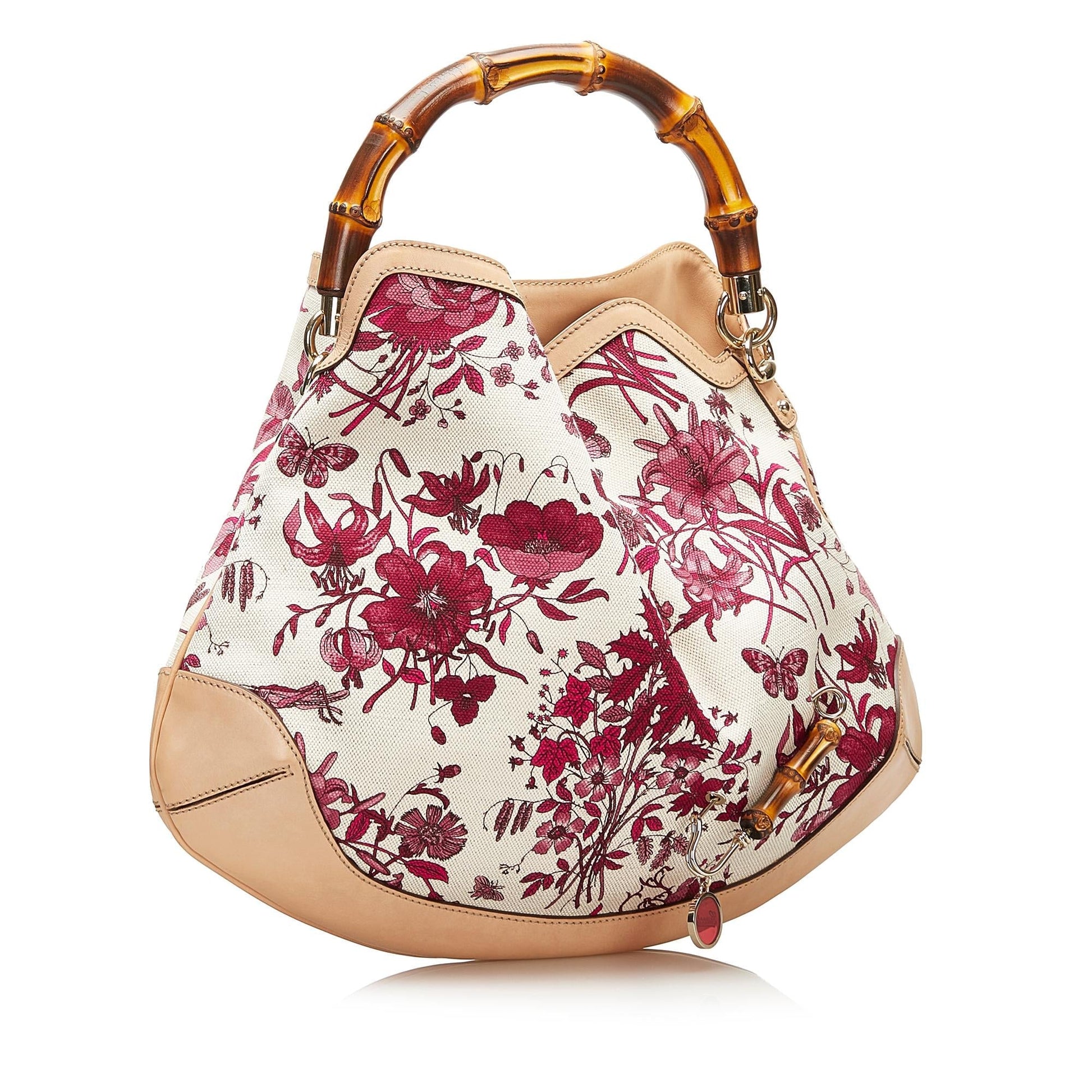 Gucci Flora Peggy SHG Canvas Brown Red Satchel Bag