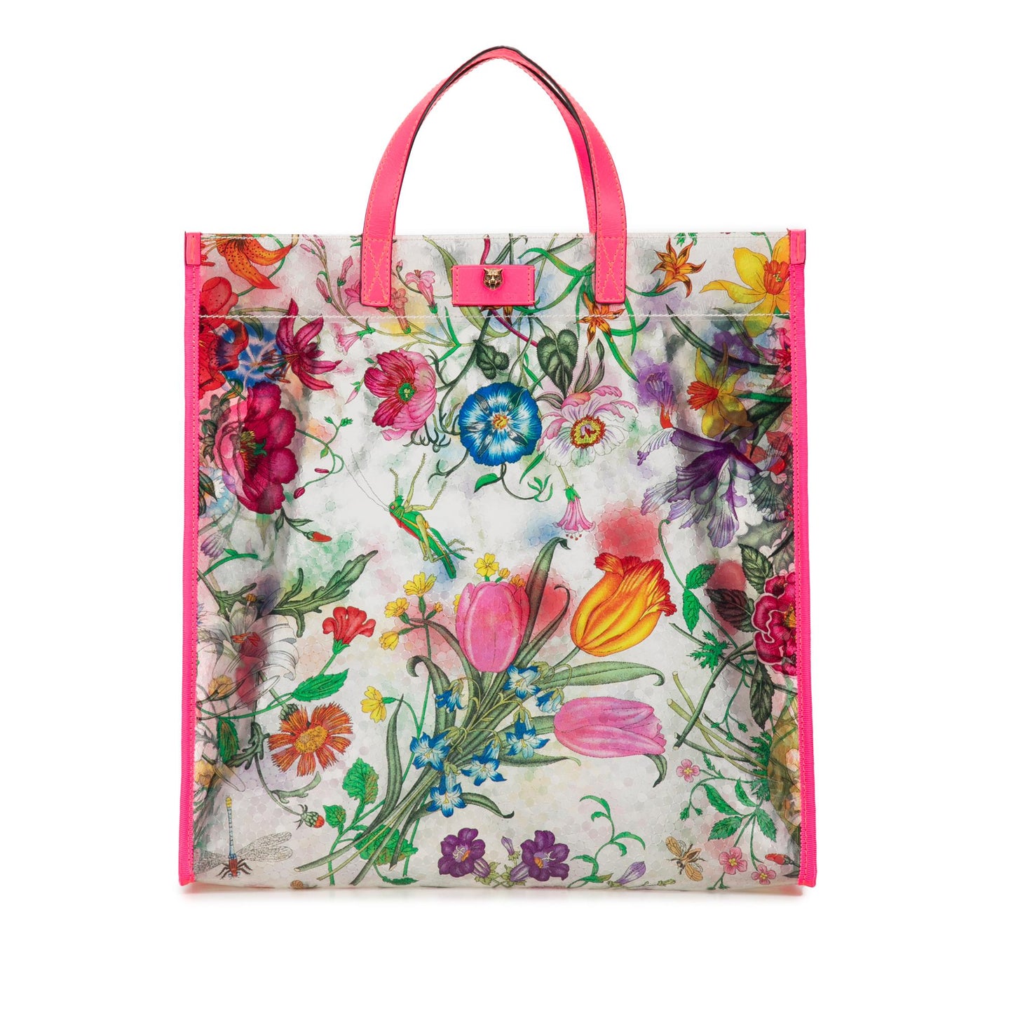 Gucci Flora Print Vinyl SHG-QGzSsM Calf Tote Bag