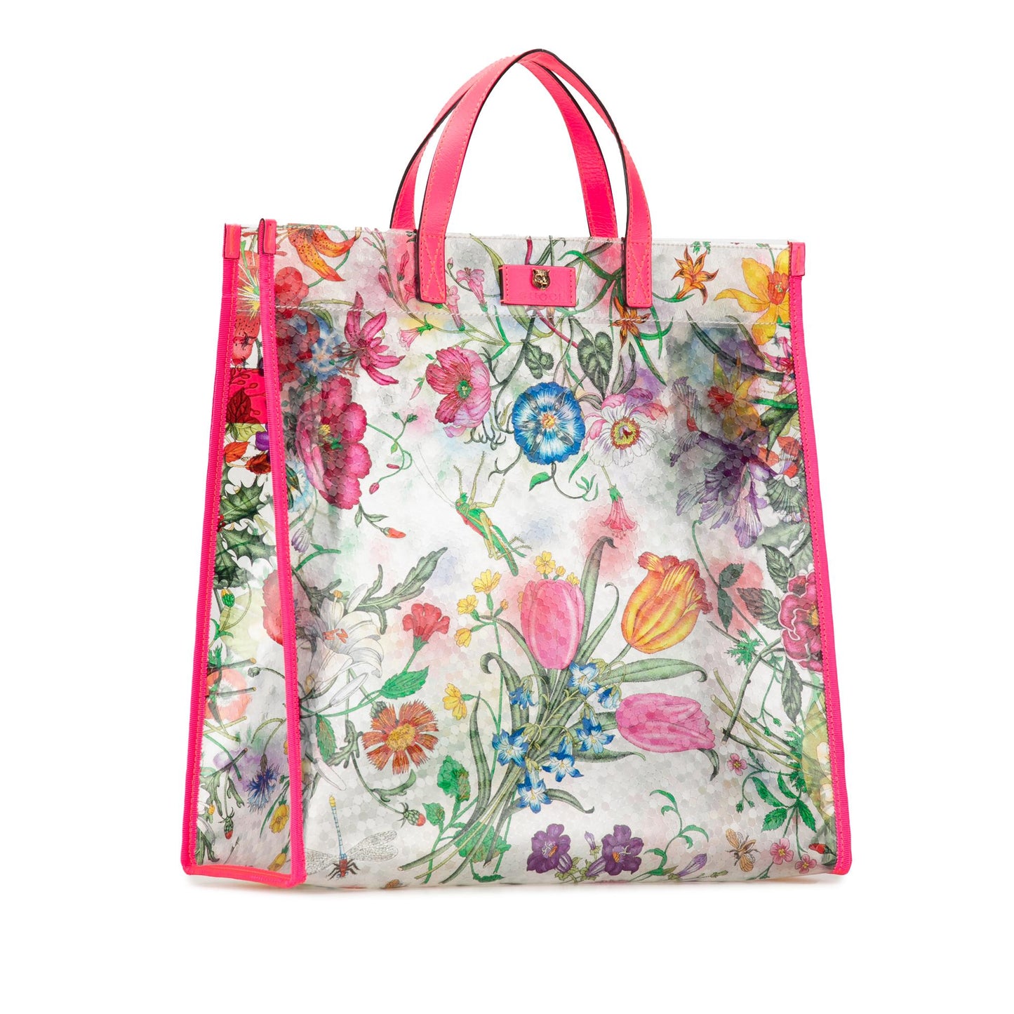 Gucci Flora Print Vinyl SHG-QGzSsM Calf Tote Bag