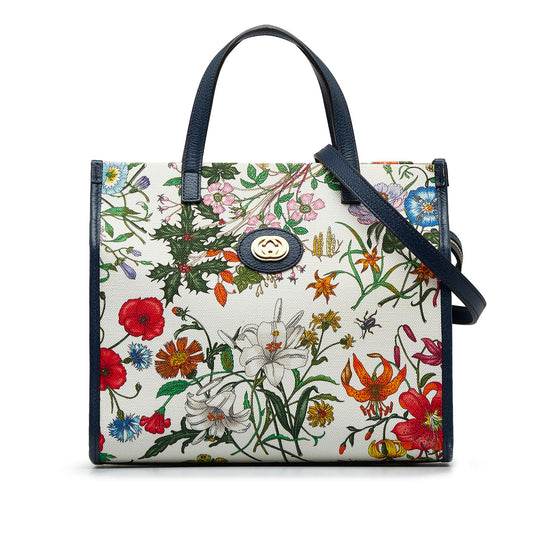 Gucci Flora SHG-yUdt9a Canvas White Satchel Bag
