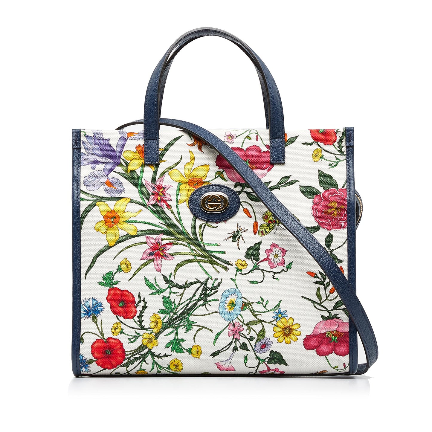 Gucci Flora SHG-yT6FY6 Canvas Calf White Satchel Bag