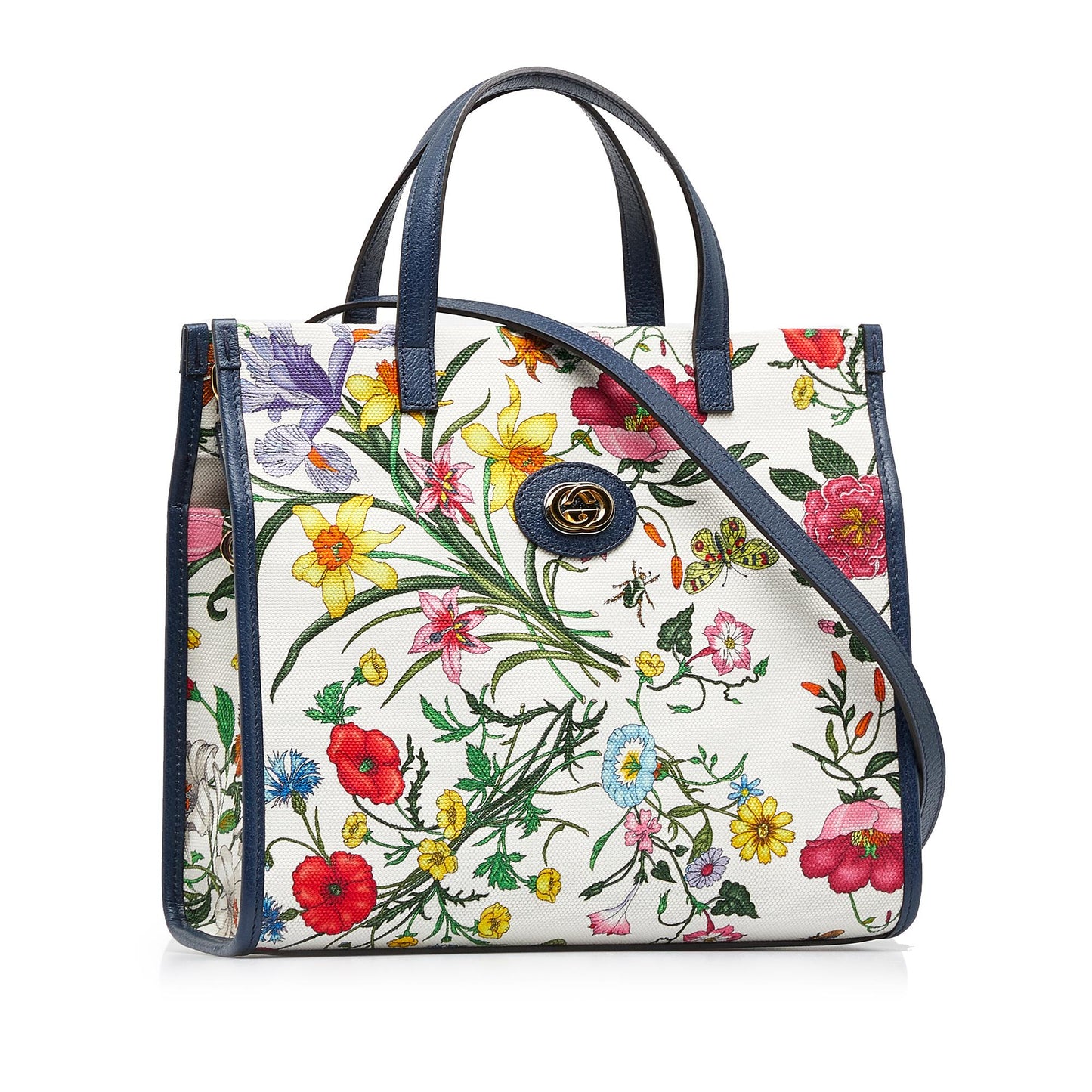 Gucci Flora SHG-yT6FY6 Canvas Calf White Satchel Bag