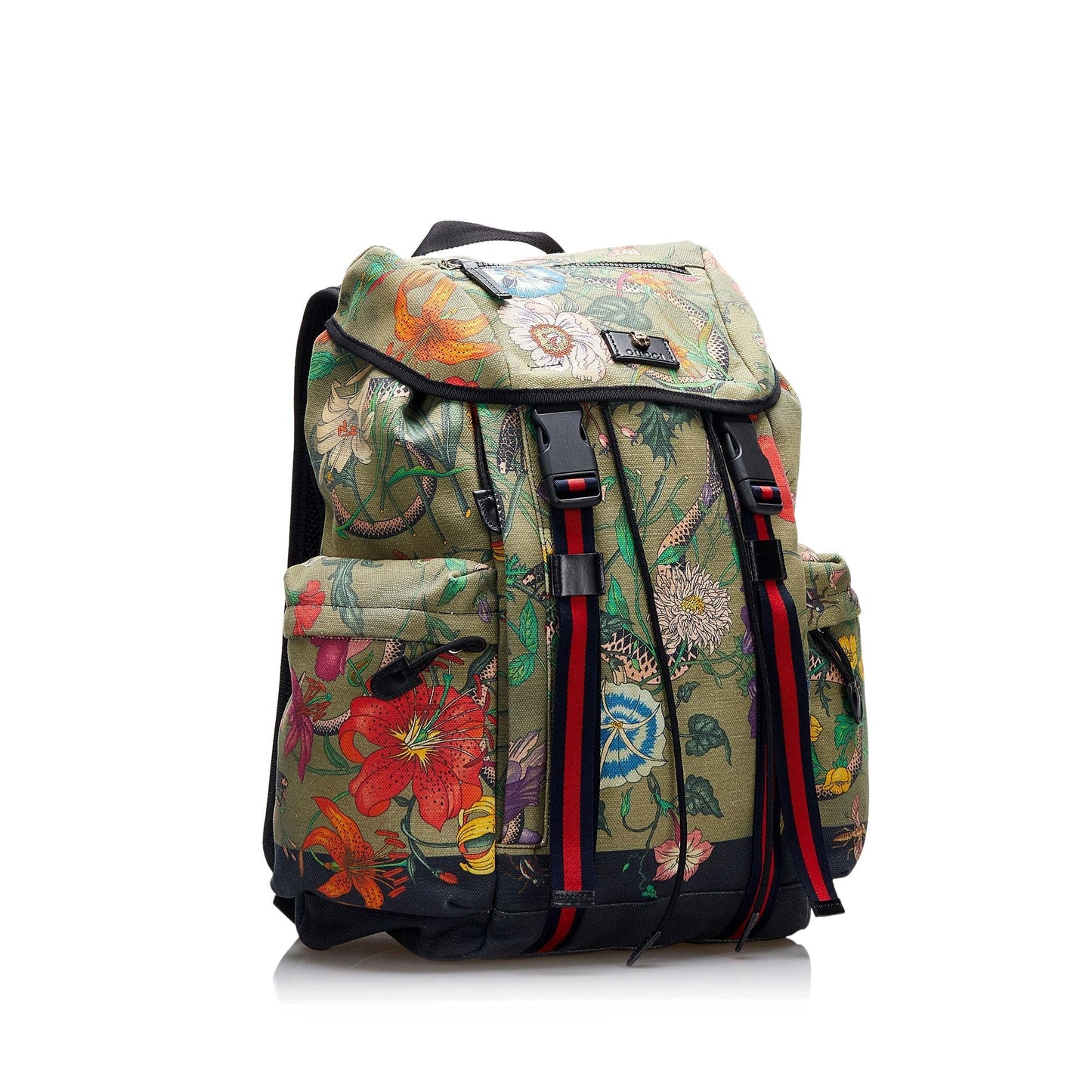 Gucci Flora Snake Techpack Backpack SHG-C67crI Canvas Green