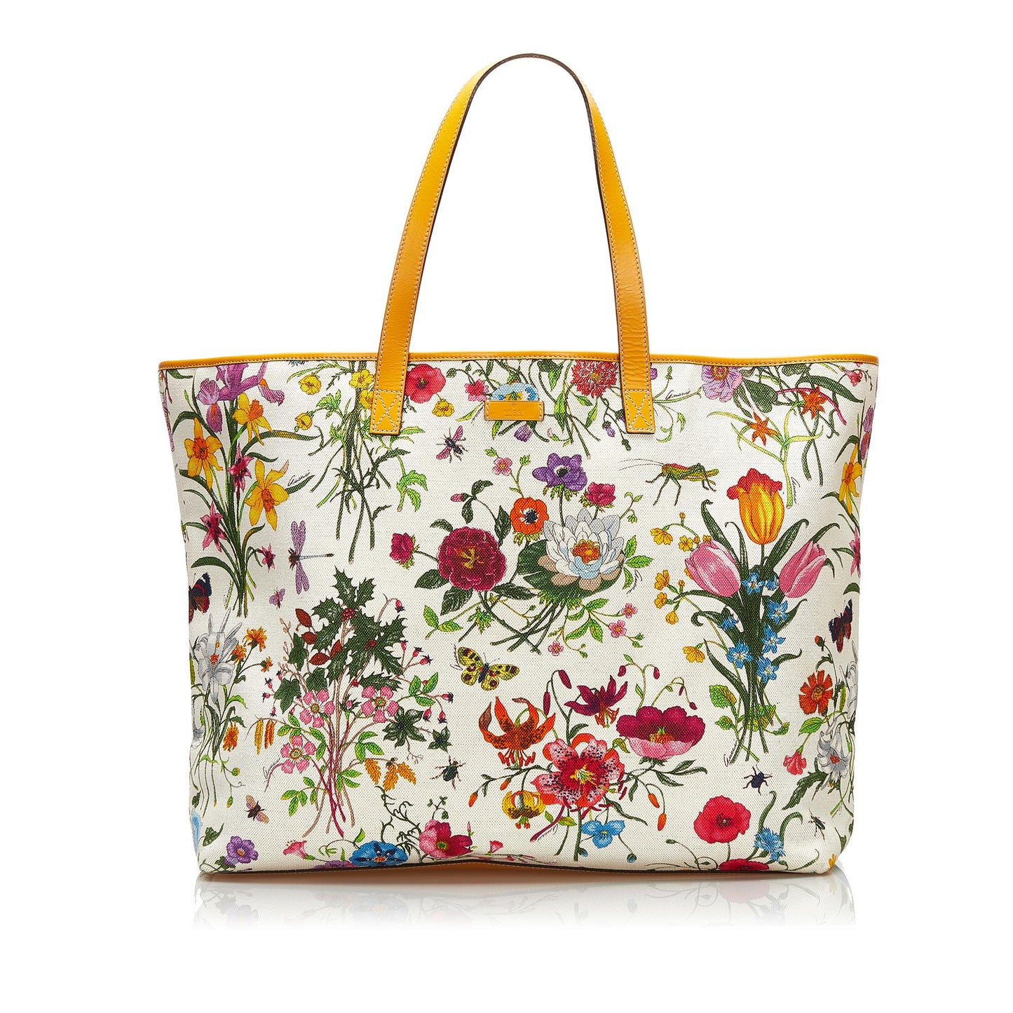 Gucci Flora SHG Canvas White Tote Bag