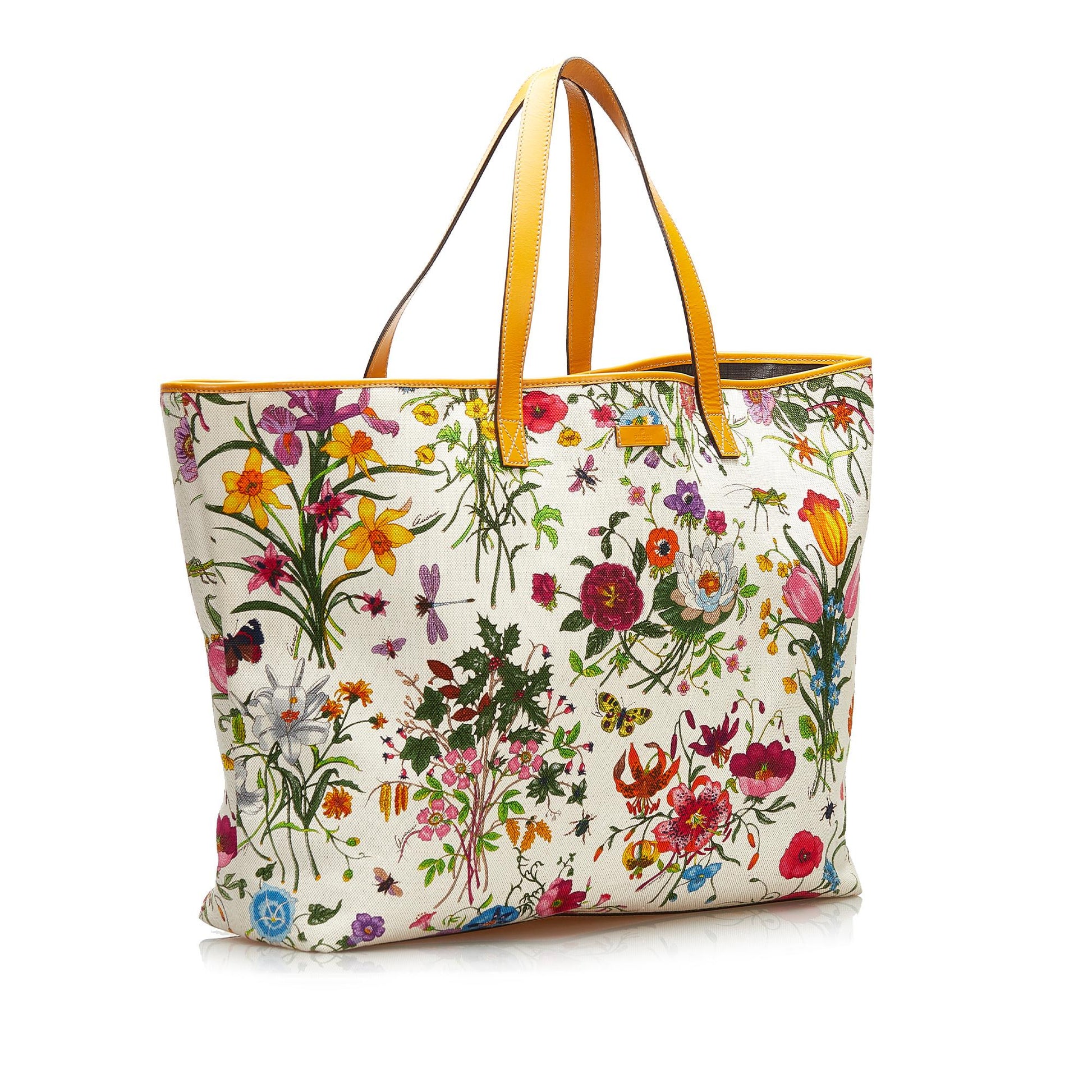 Gucci Flora SHG Canvas White Tote Bag