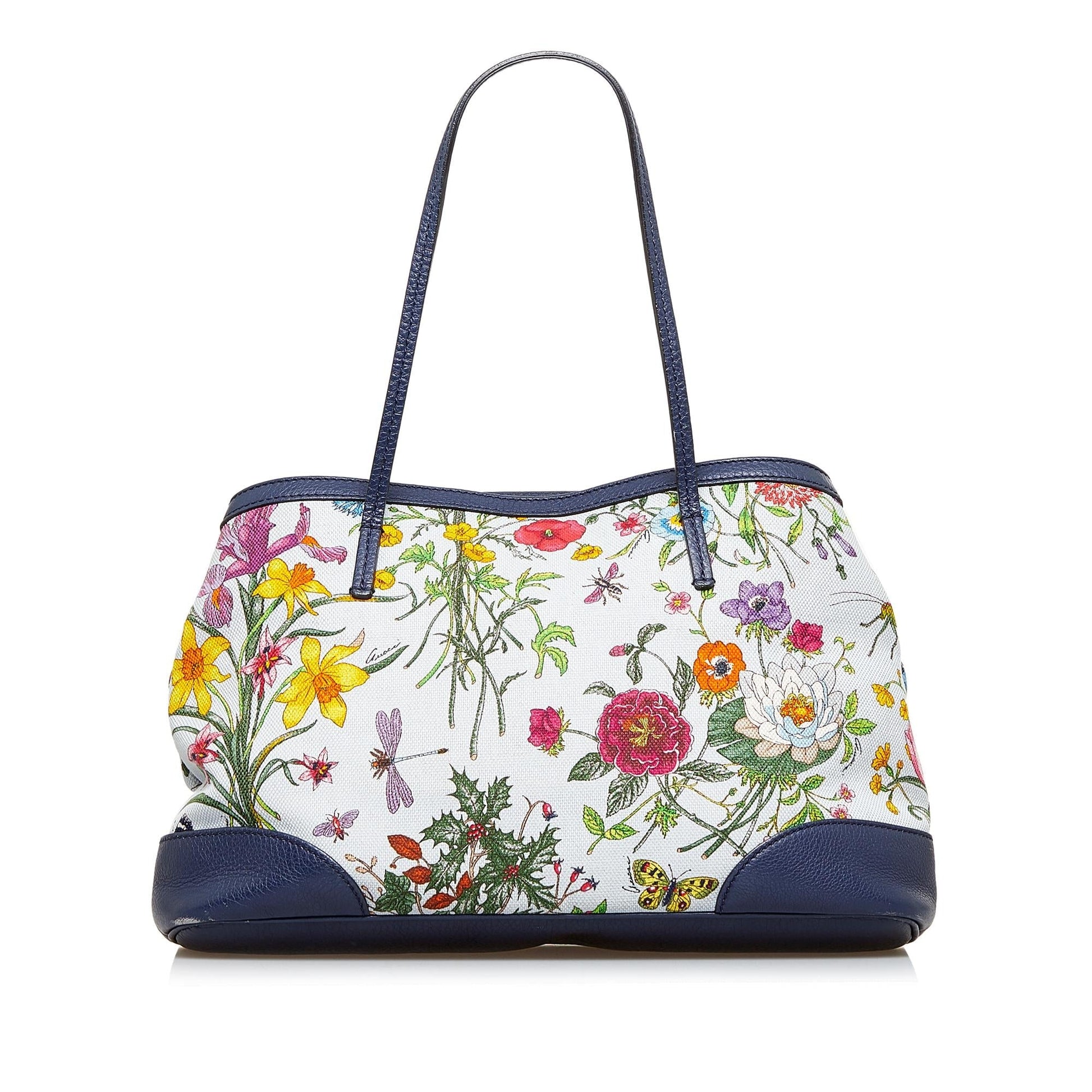 Gucci Flora SHG-azOVqp Canvas Blue Tote Bag