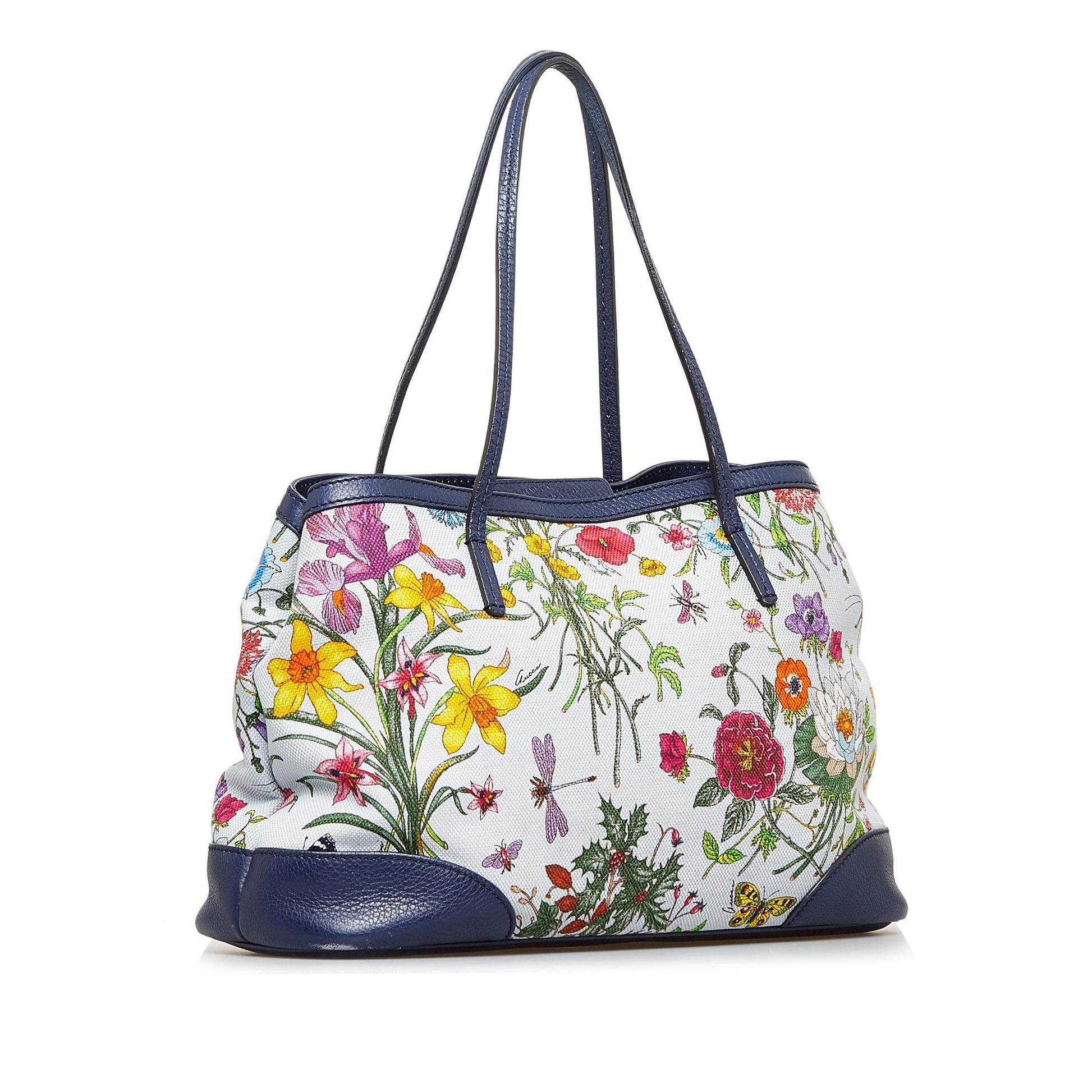 Gucci Flora SHG-azOVqp Canvas Blue Tote Bag