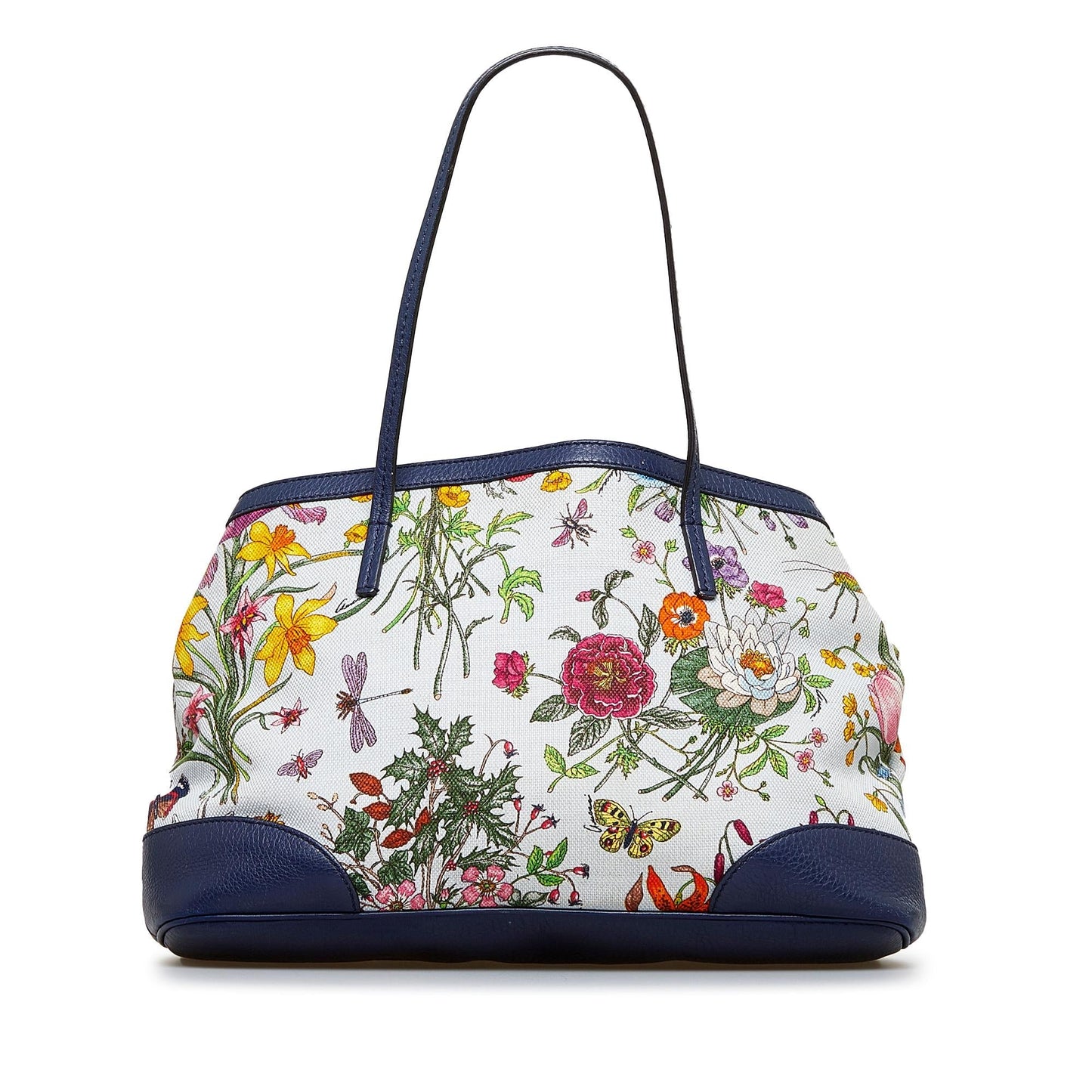 Gucci Flora SHG-x51aju Canvas Calf White Tote Bag