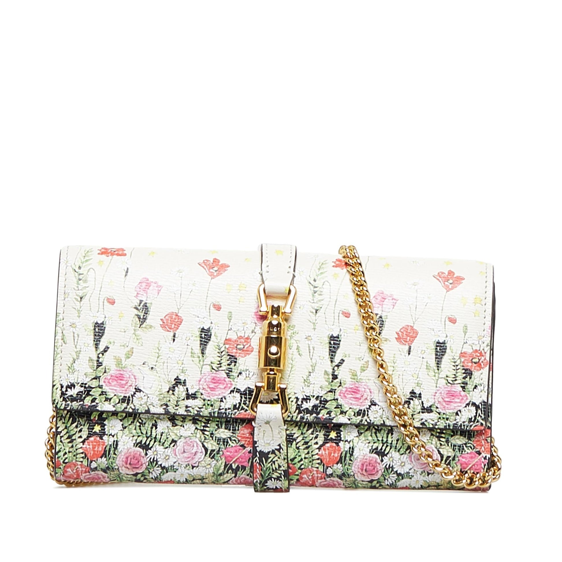 Gucci Floral Jackie Wallet on SHG-GHeOz2 Canvas White Chain Crossbody Bag