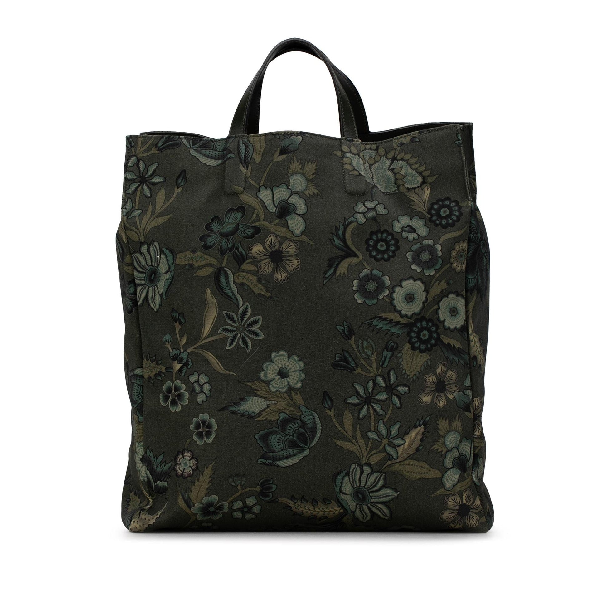 Gucci G-Active Flora Knight Vertical SHG-Zpmz9o Canvas Calf Green Tote Bag