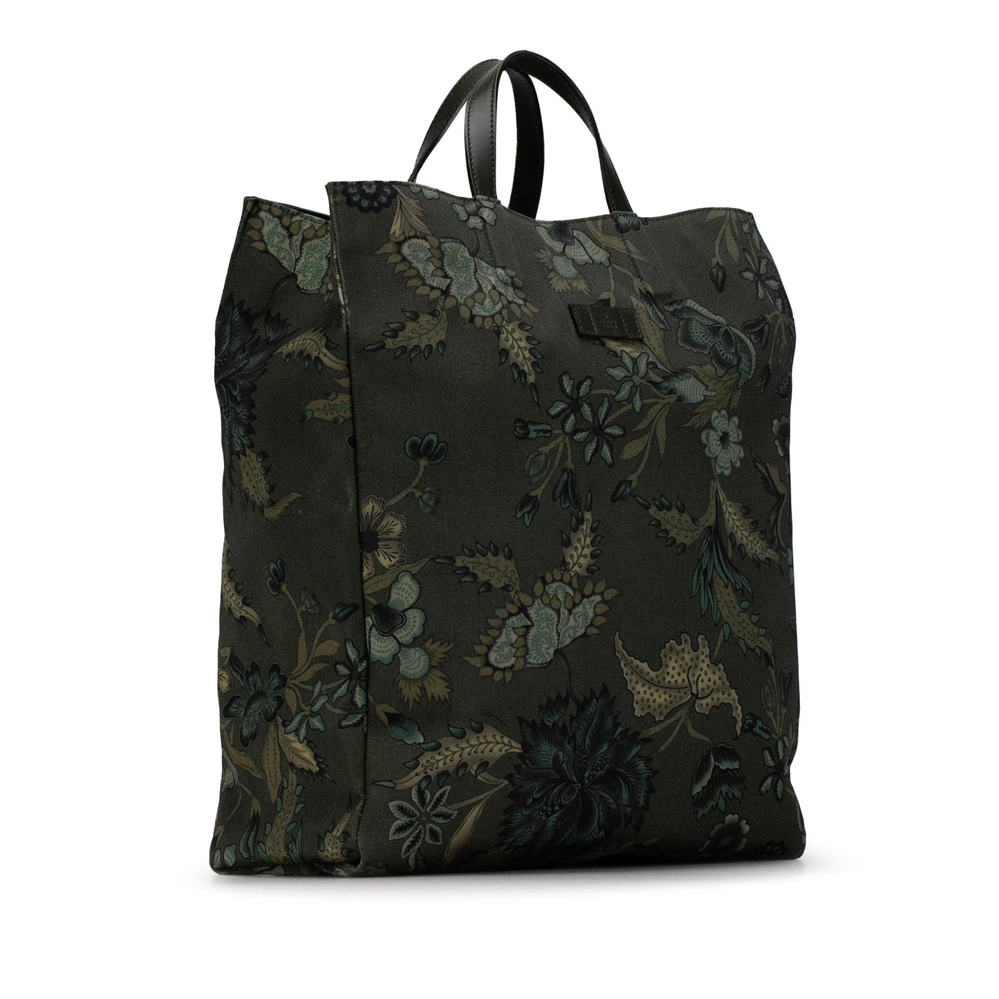 Gucci G-Active Flora Knight Vertical SHG-Zpmz9o Canvas Calf Green Tote Bag