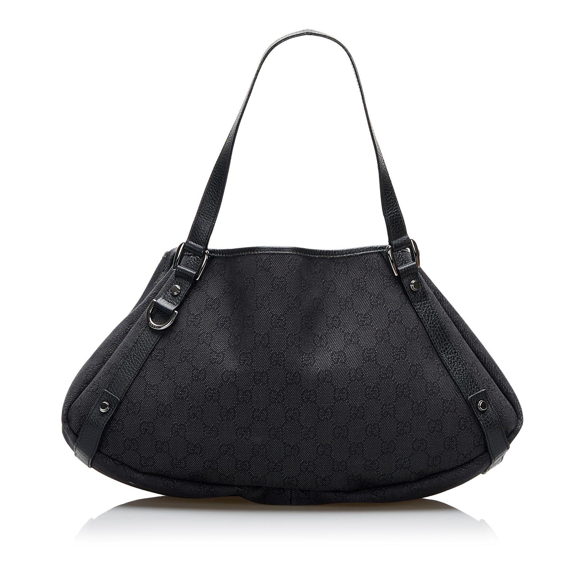 Gucci G Pelham SHG-xAfaJw Canvas Calf Black Shoulder Bag