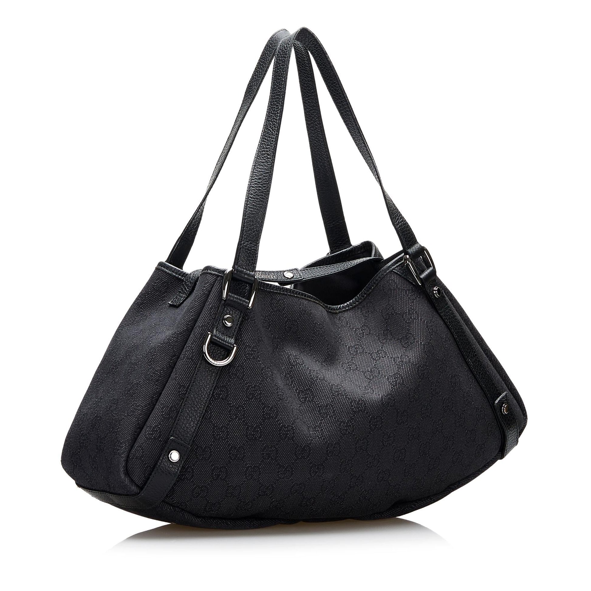 Gucci G Pelham SHG-xAfaJw Canvas Calf Black Shoulder Bag