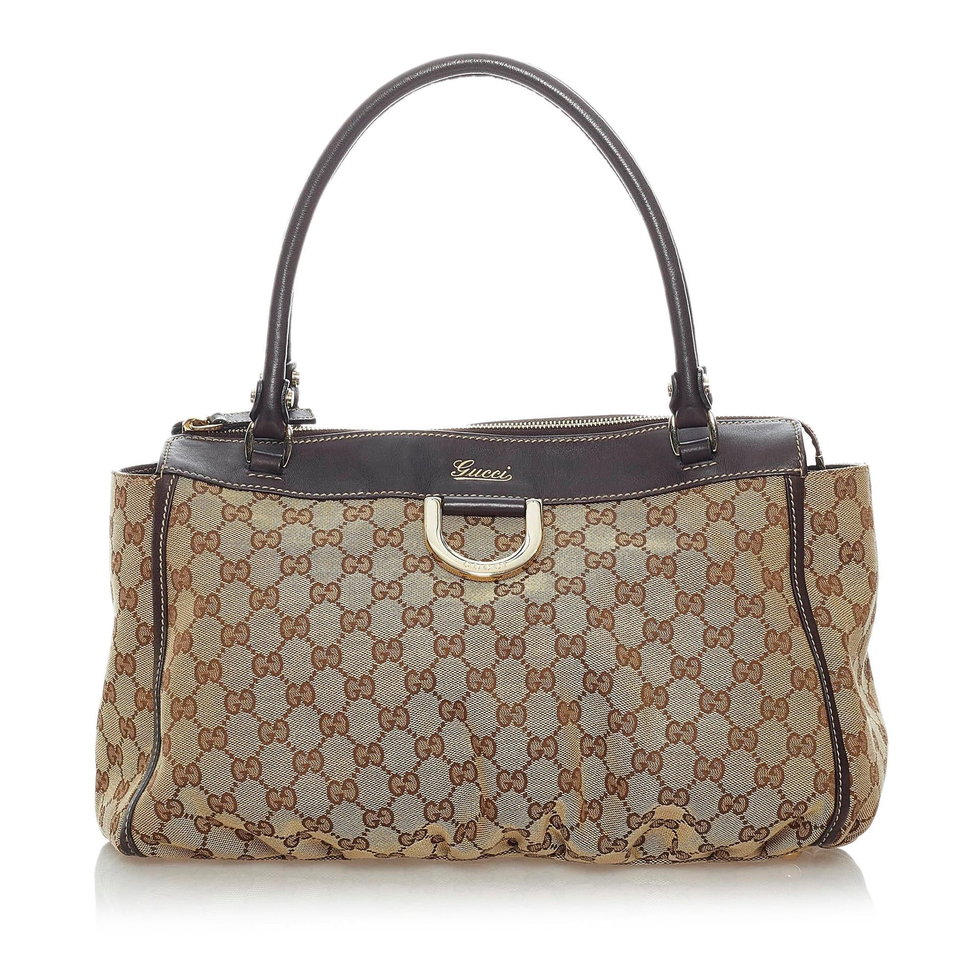 Gucci GG Abbey-D Ring Canvas Tote Bag (SHG-30364)