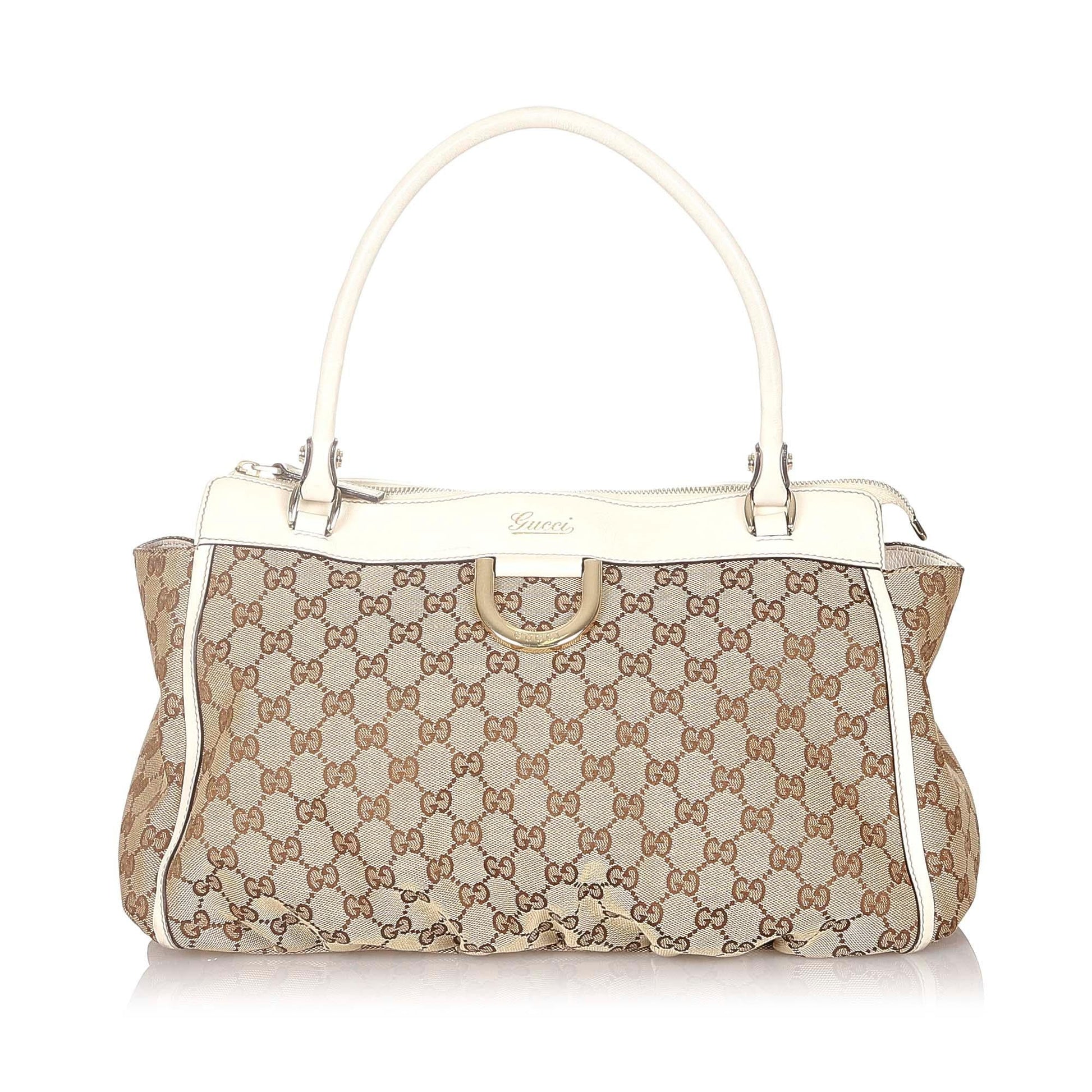 Gucci GG Abbey-D Ring Canvas Tote Bag (SHG-32124)