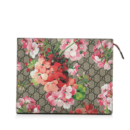 Gucci GG Blooms SHG-spvfpF Canvas Brown Clutch Bag