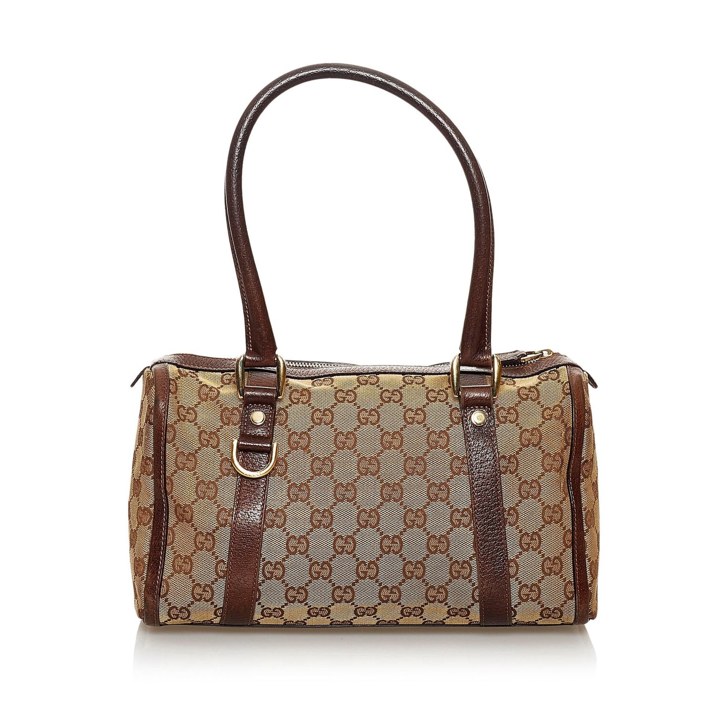 Gucci GG Abbey Boston SHG Canvas Brown Satchel Bag