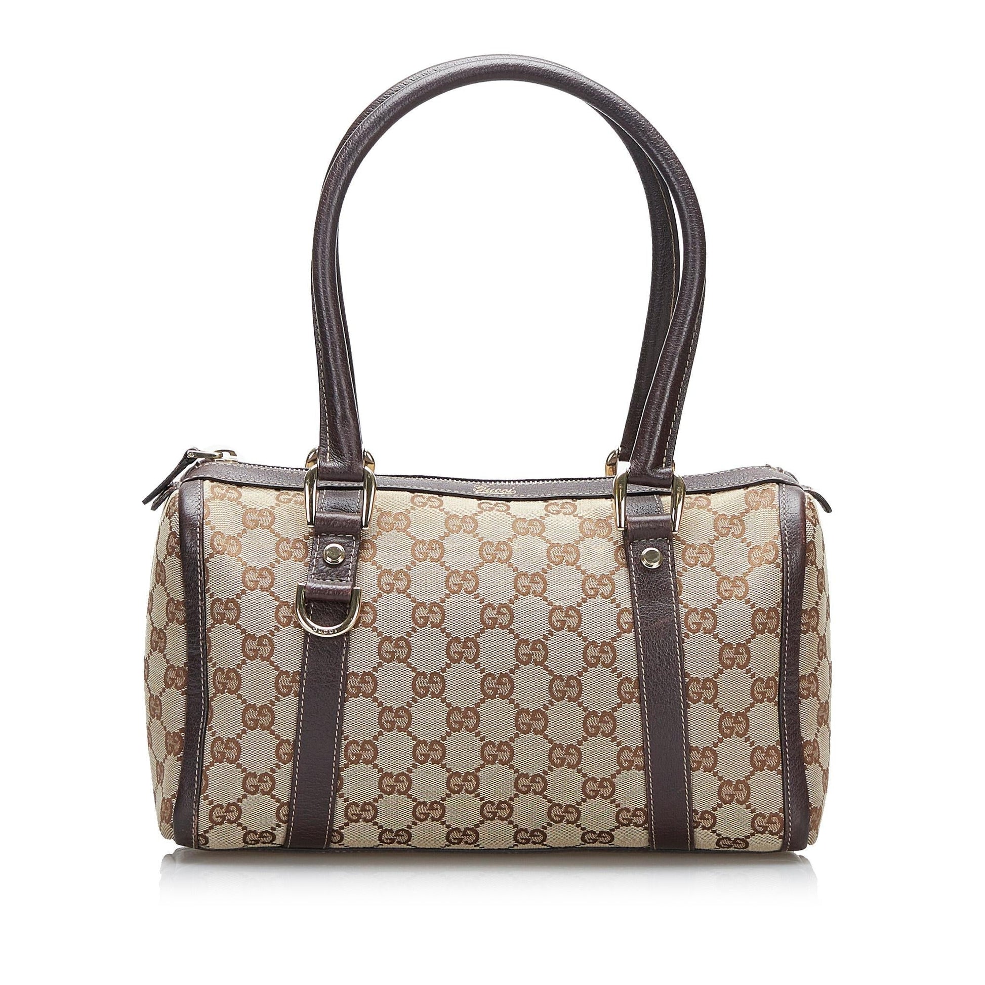 Gucci GG Abbey Boston SHG-oZSqnU Canvas Brown Satchel Bag