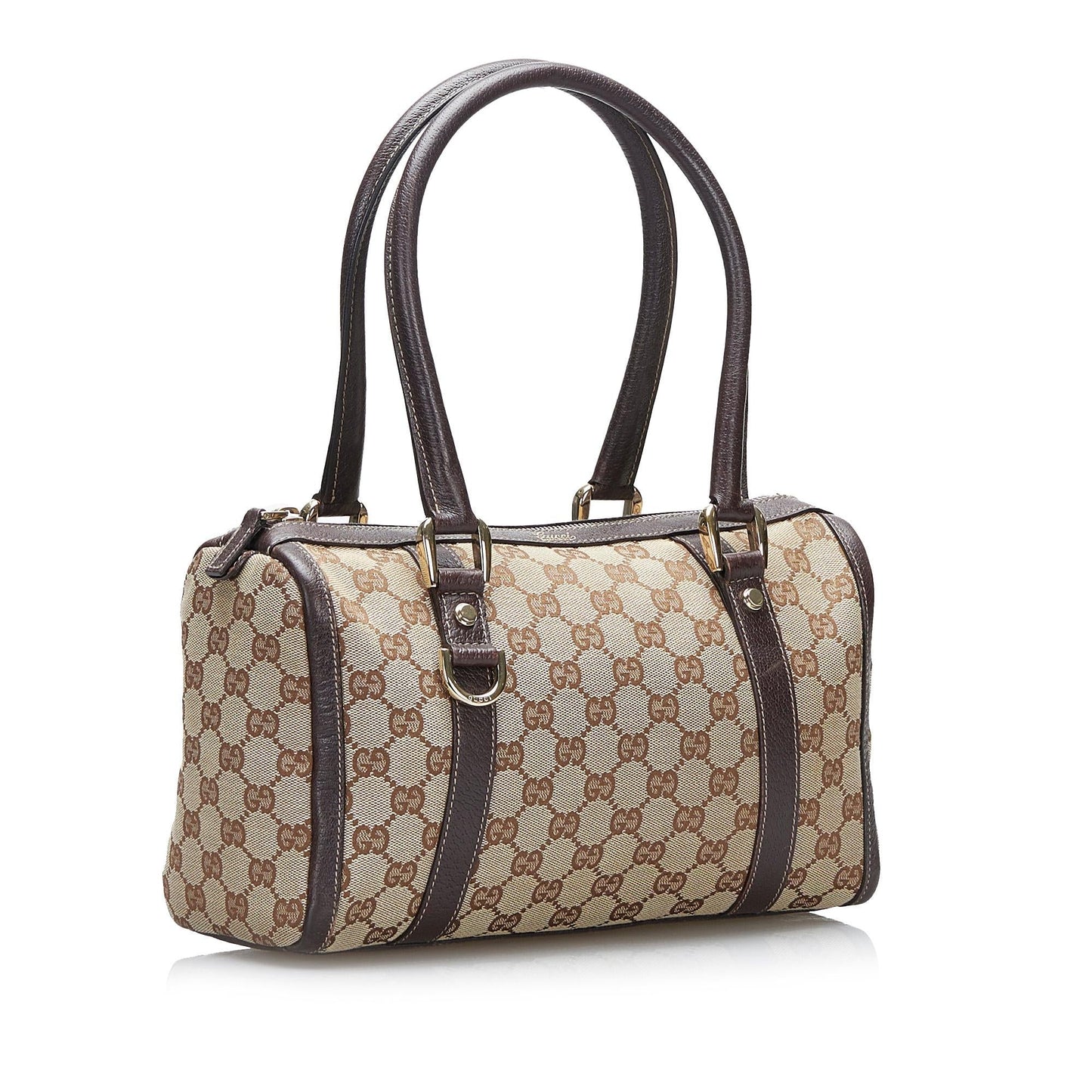 Gucci GG Abbey Boston SHG-oZSqnU Canvas Brown Satchel Bag