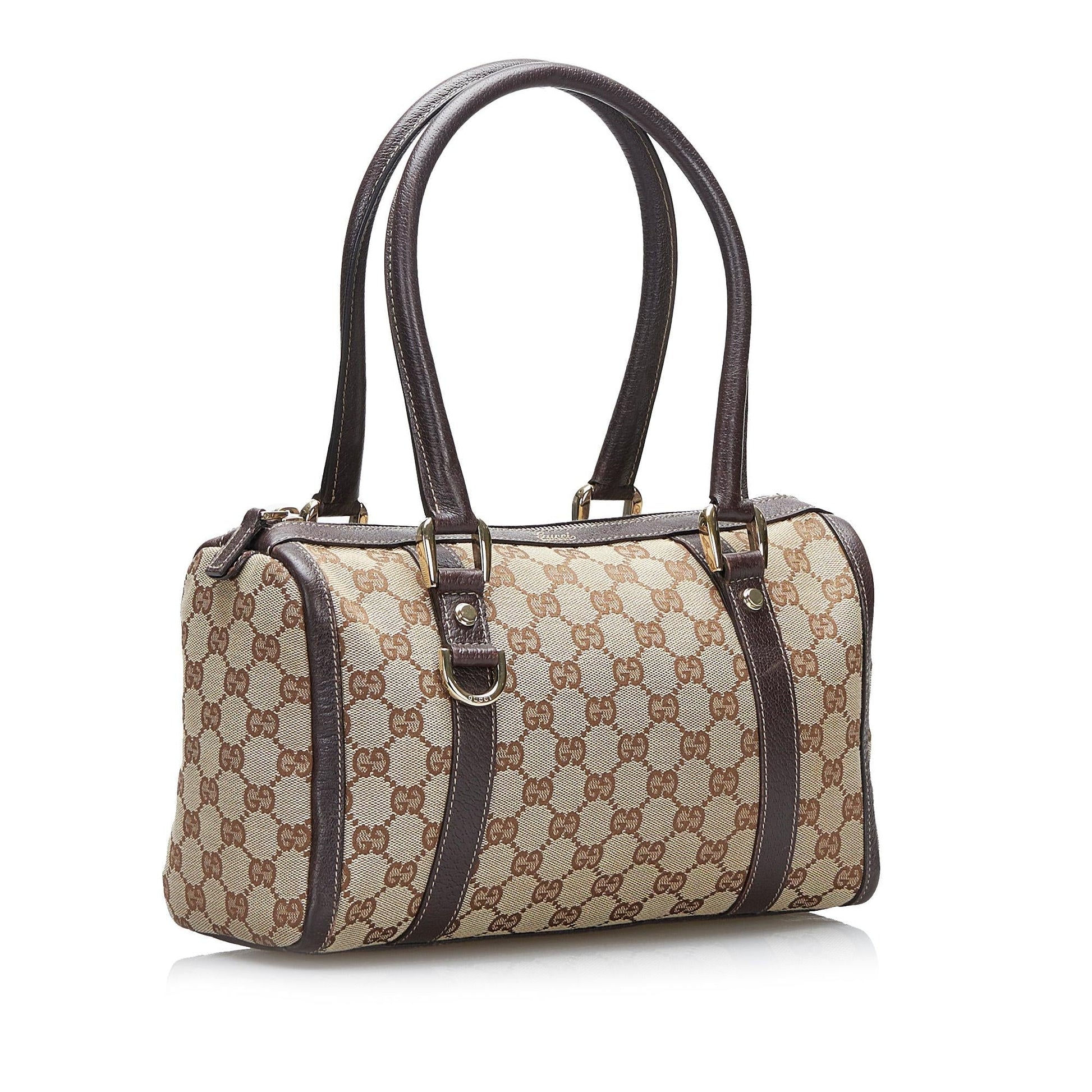 Gucci GG Abbey Boston SHG-oZSqnU Canvas Brown Satchel Bag