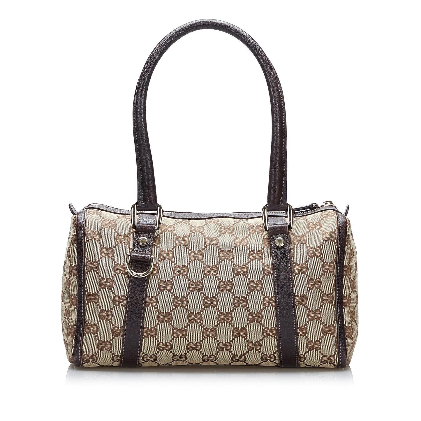 Gucci GG Abbey Boston SHG-rlWBgS Canvas Brown Satchel Bag