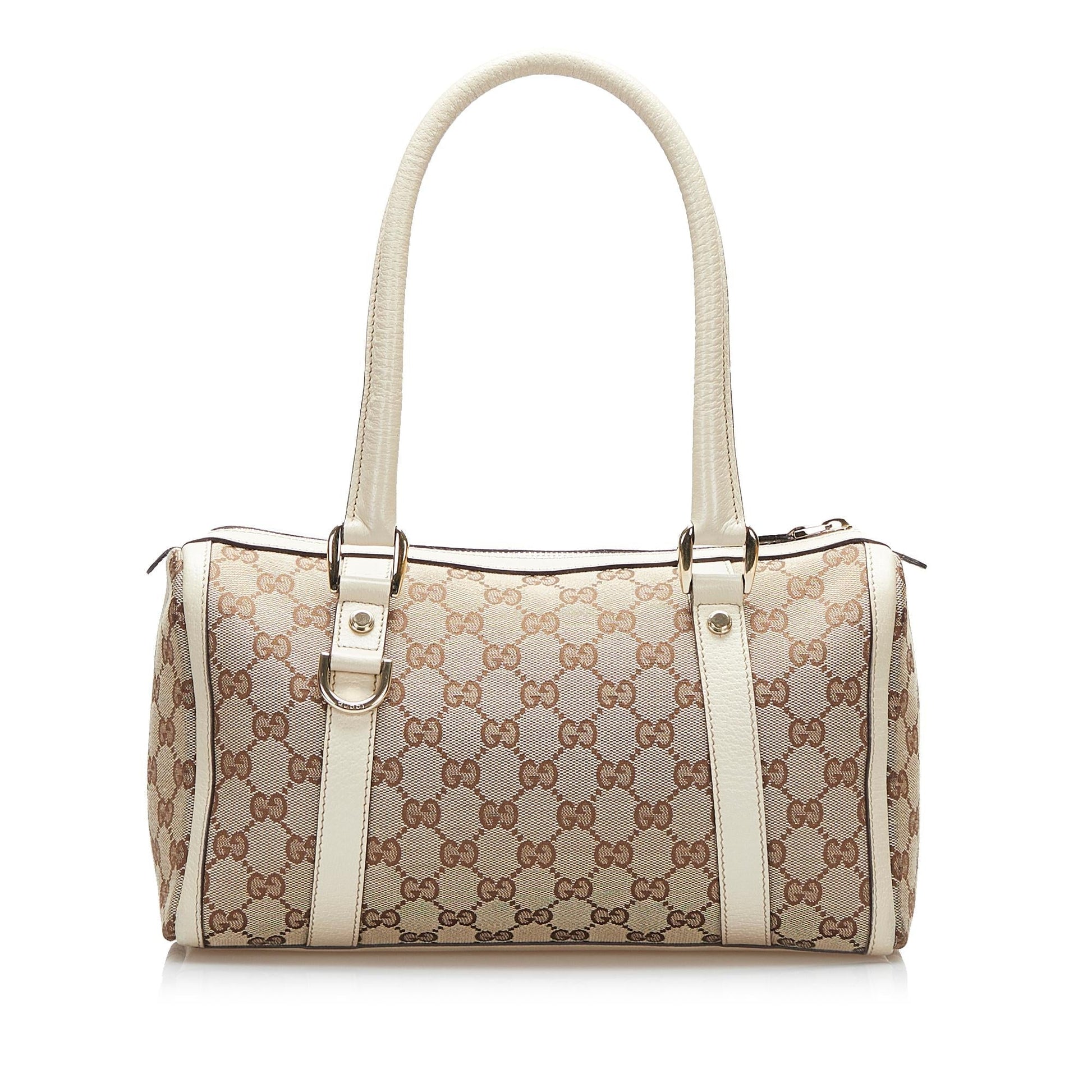 Gucci GG Abbey Boston SHG-23XXQb Canvas Brown Satchel Bag