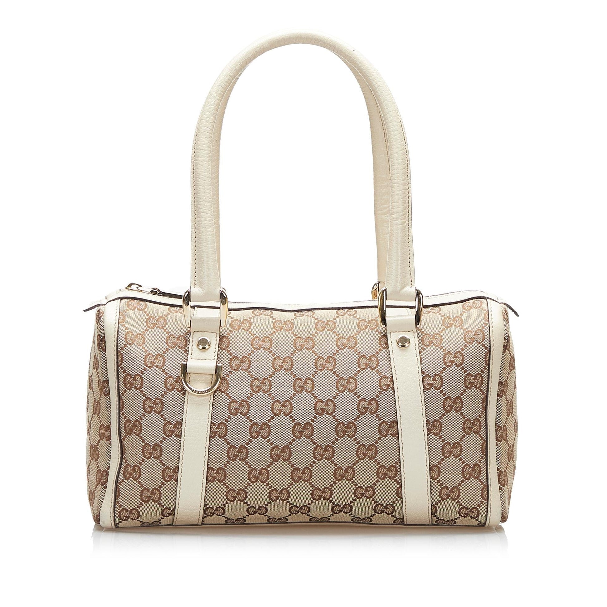 Gucci GG Abbey Boston SHG-23XXQb Canvas Brown Satchel Bag