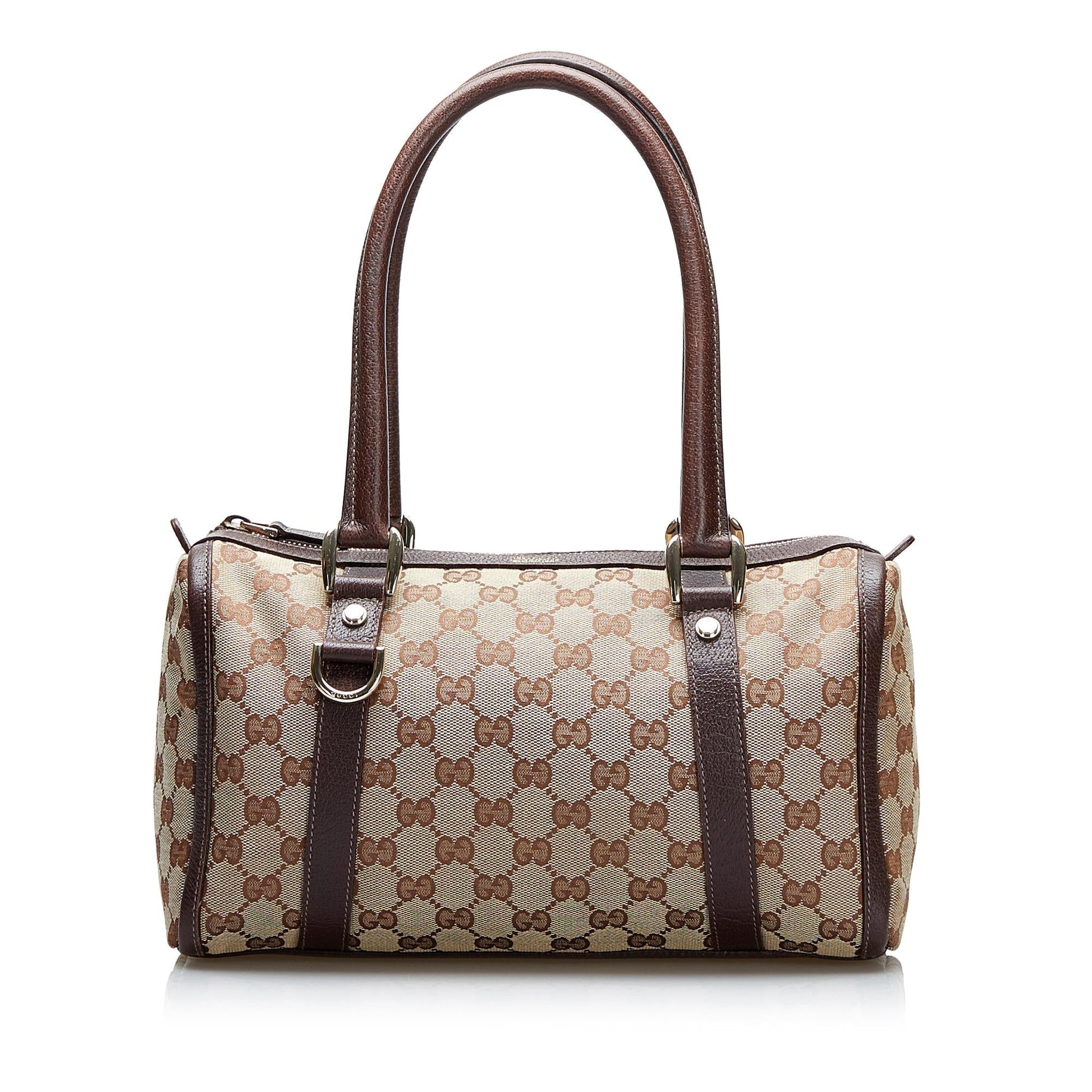 Gucci GG Abbey Boston SHG-cWRyGo Canvas Brown Satchel Bag