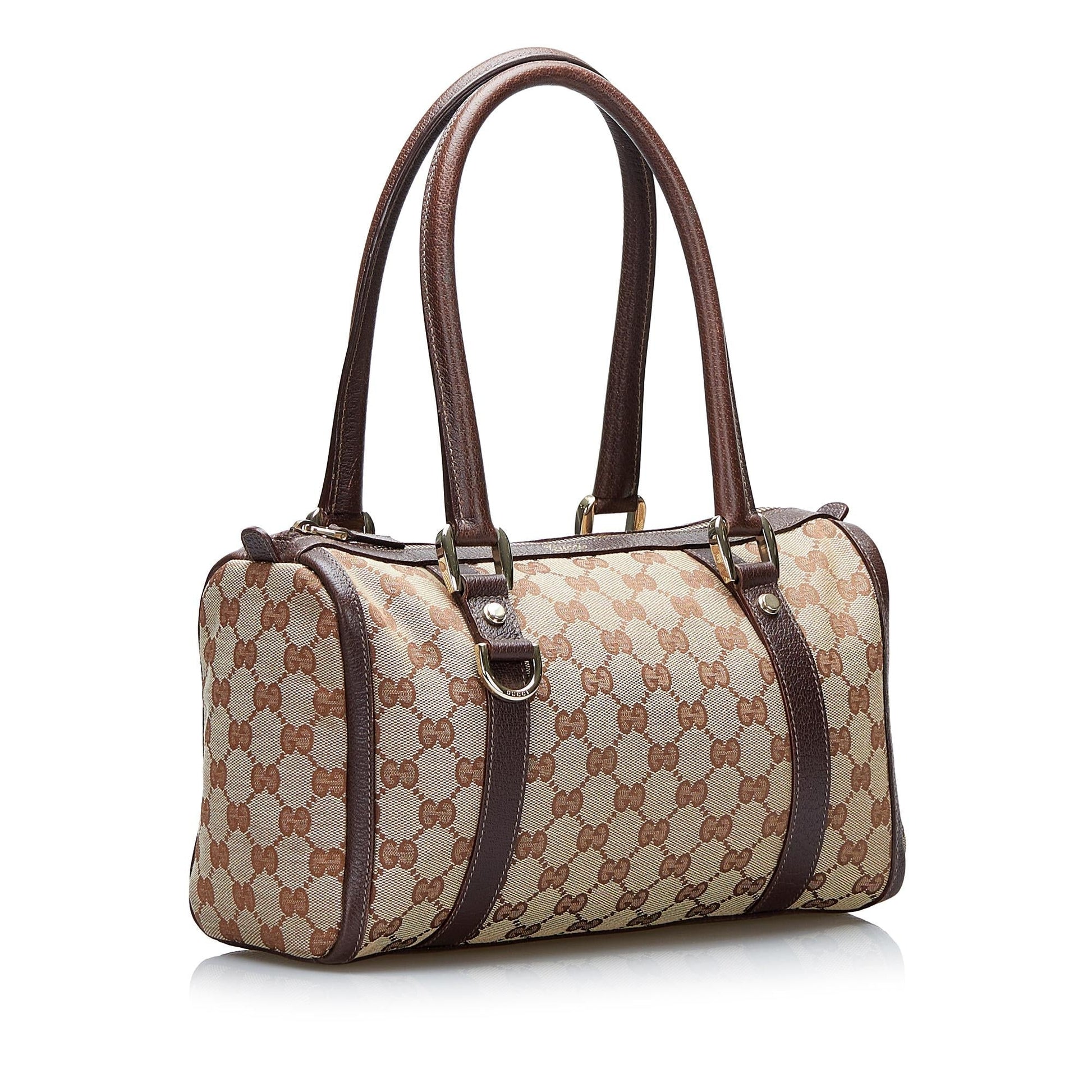 Gucci GG Abbey Boston SHG-cWRyGo Canvas Brown Satchel Bag