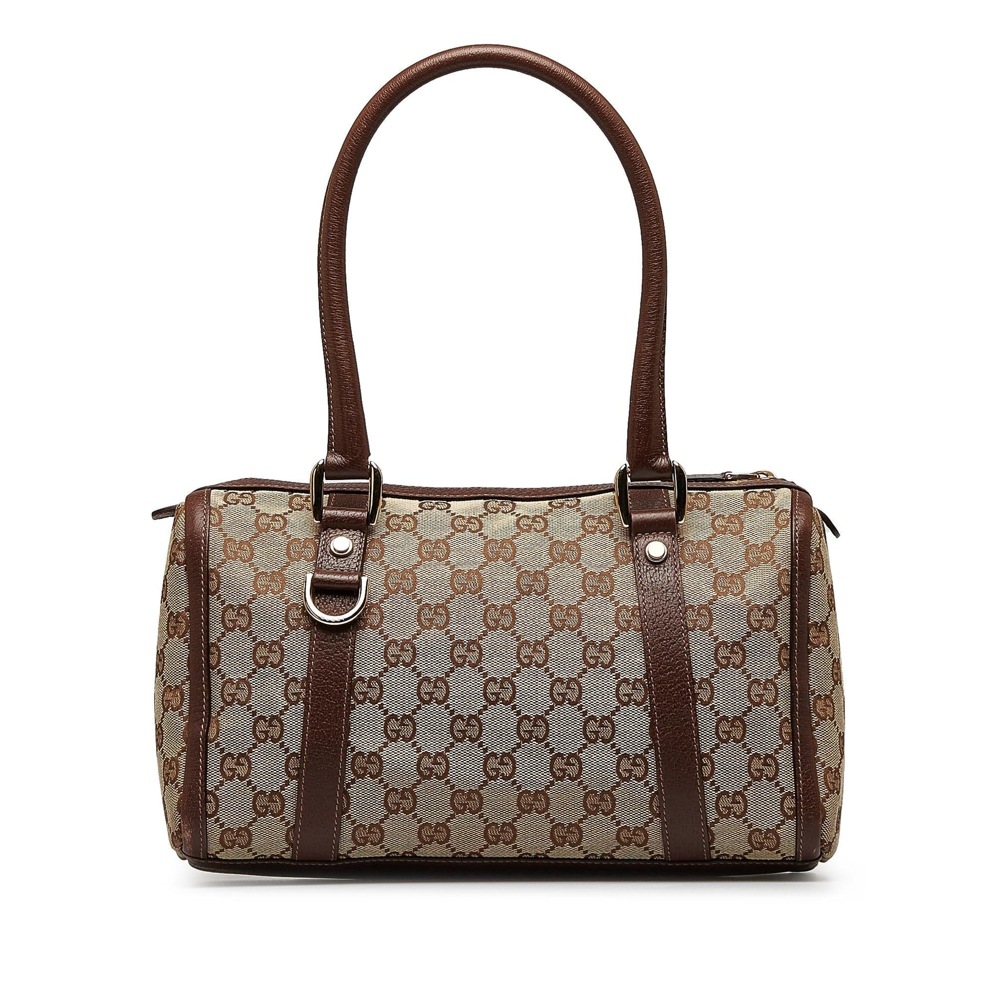 Gucci GG Abbey Boston SHG-oFnoI0 Canvas Calf Brown Satchel Bag